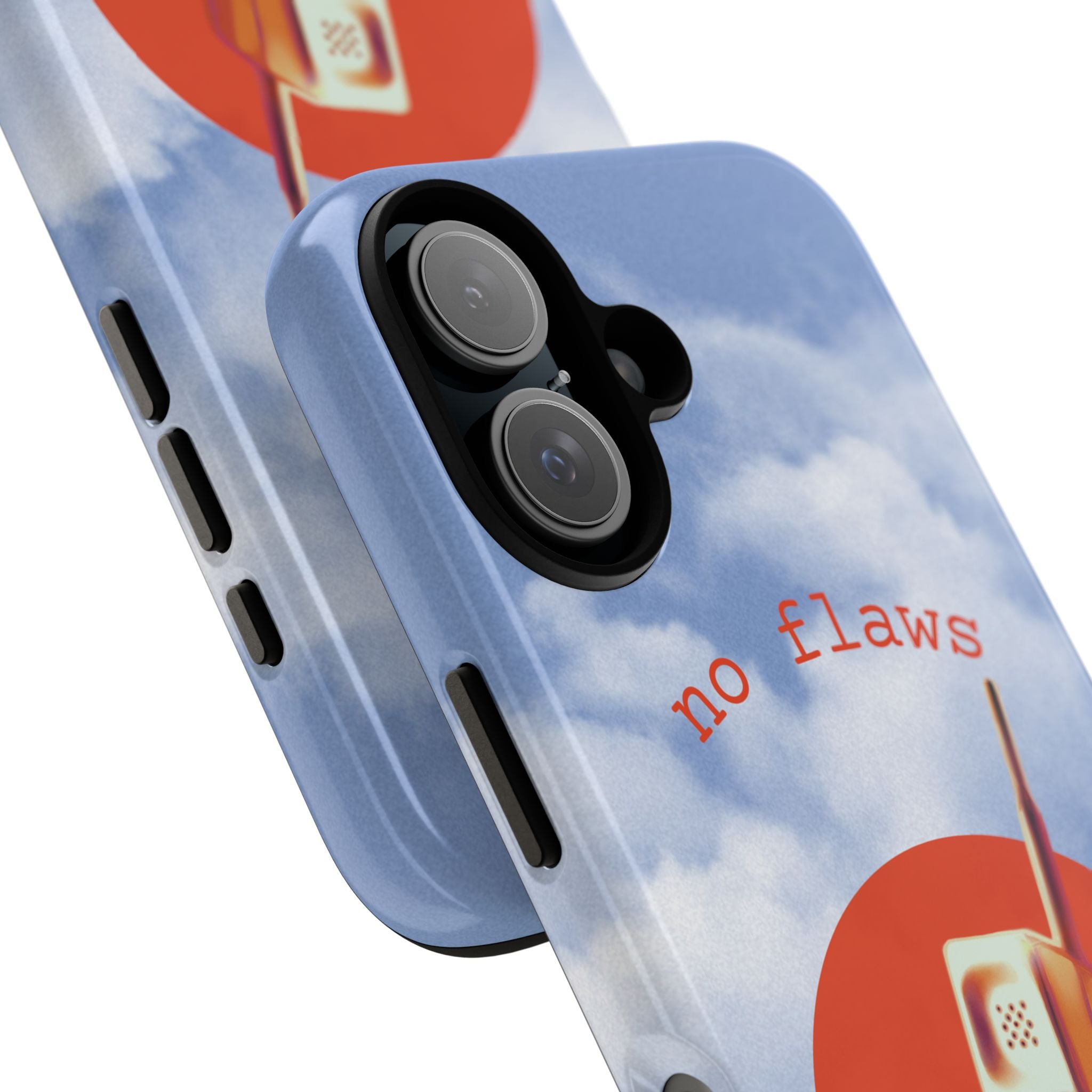 Retro “No Flaws” Phone Tough Case — Vintage 90s Aesthetic Protective Phone Case