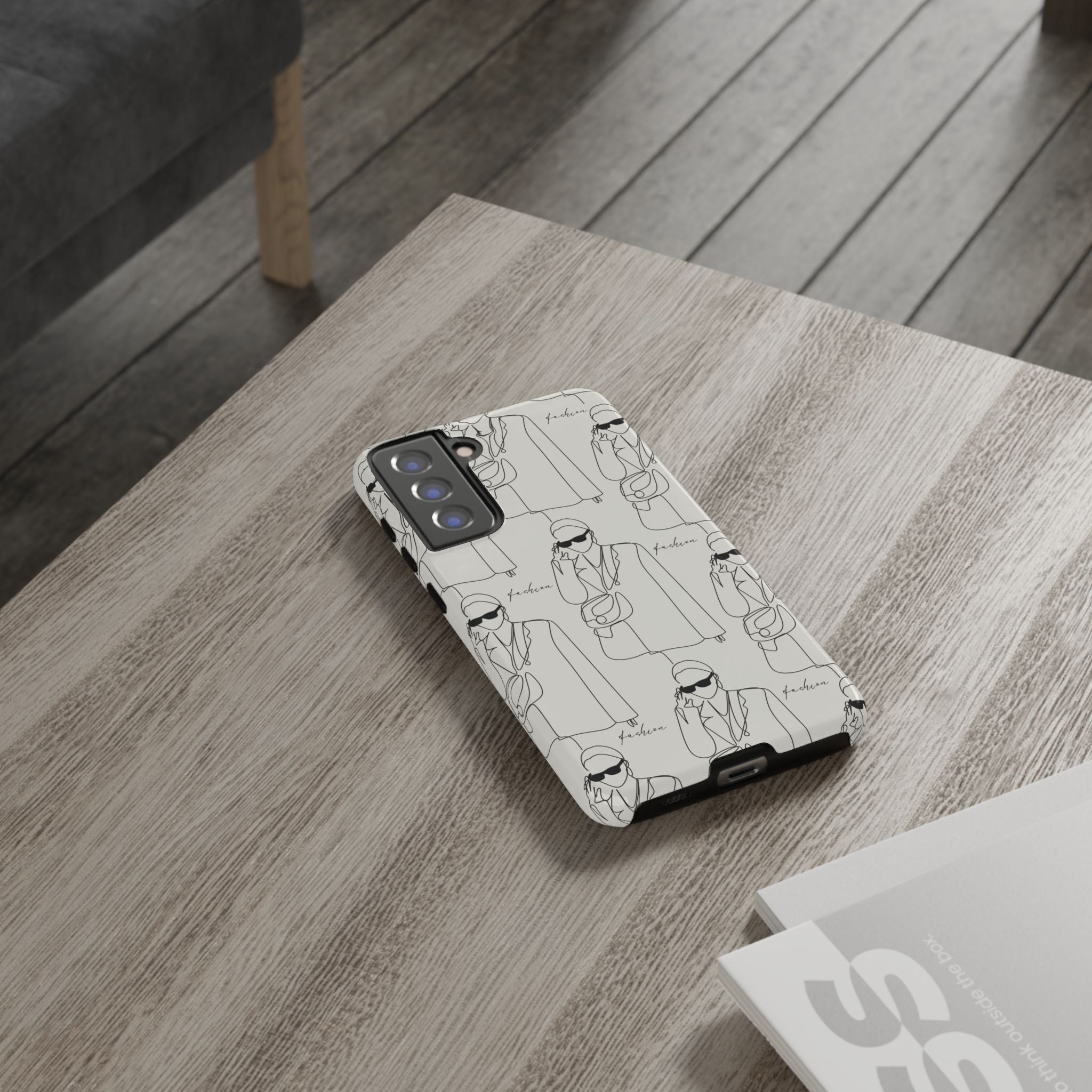 Fashion Sketch Phone Case — Minimalist Chic Designer Pattern
