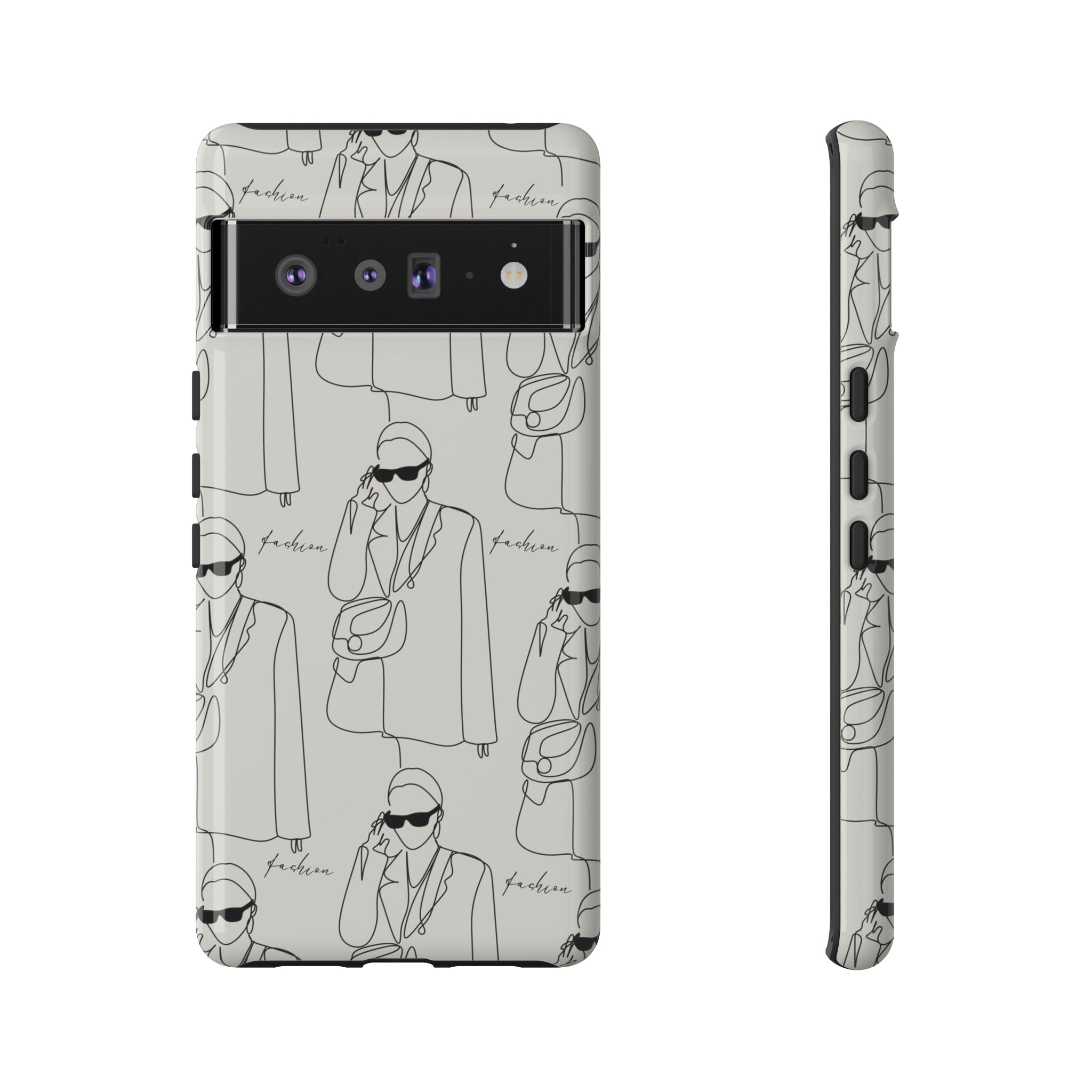 Fashion Sketch Phone Case — Minimalist Chic Designer Pattern