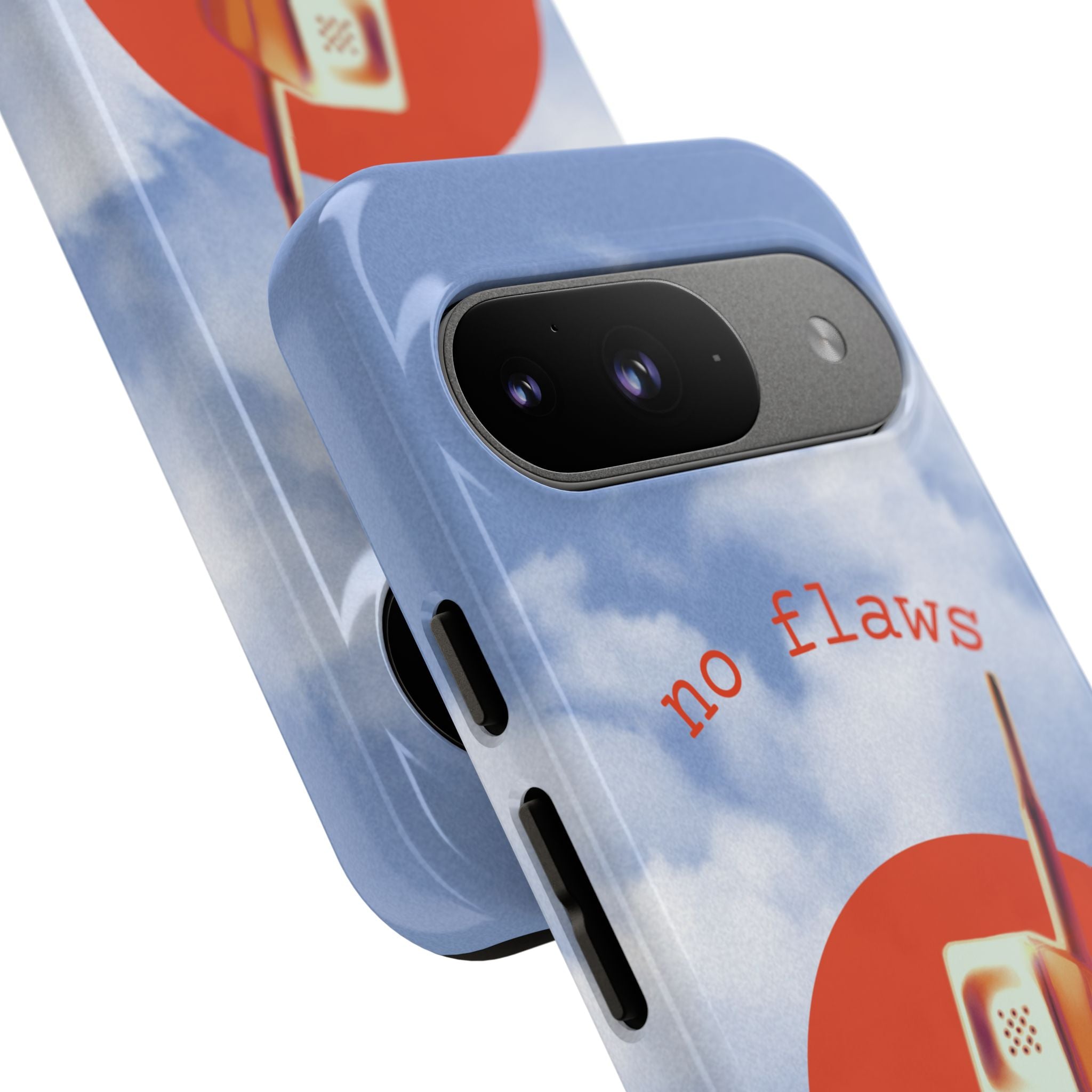 Retro “No Flaws” Phone Tough Case — Vintage 90s Aesthetic Protective Phone Case