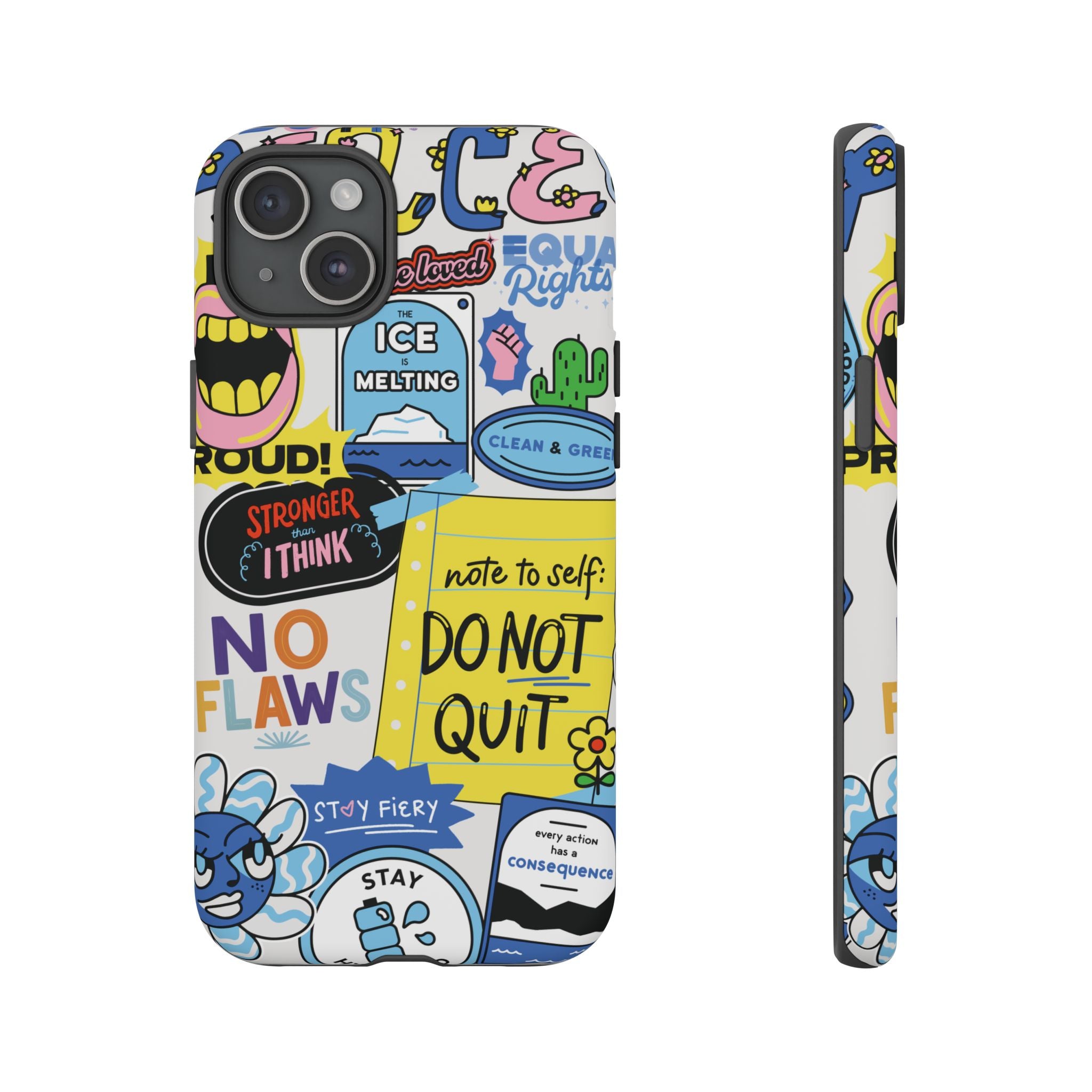 Sticker Collage Phone Case — Motivational "Do Not Quit" Protective Cover