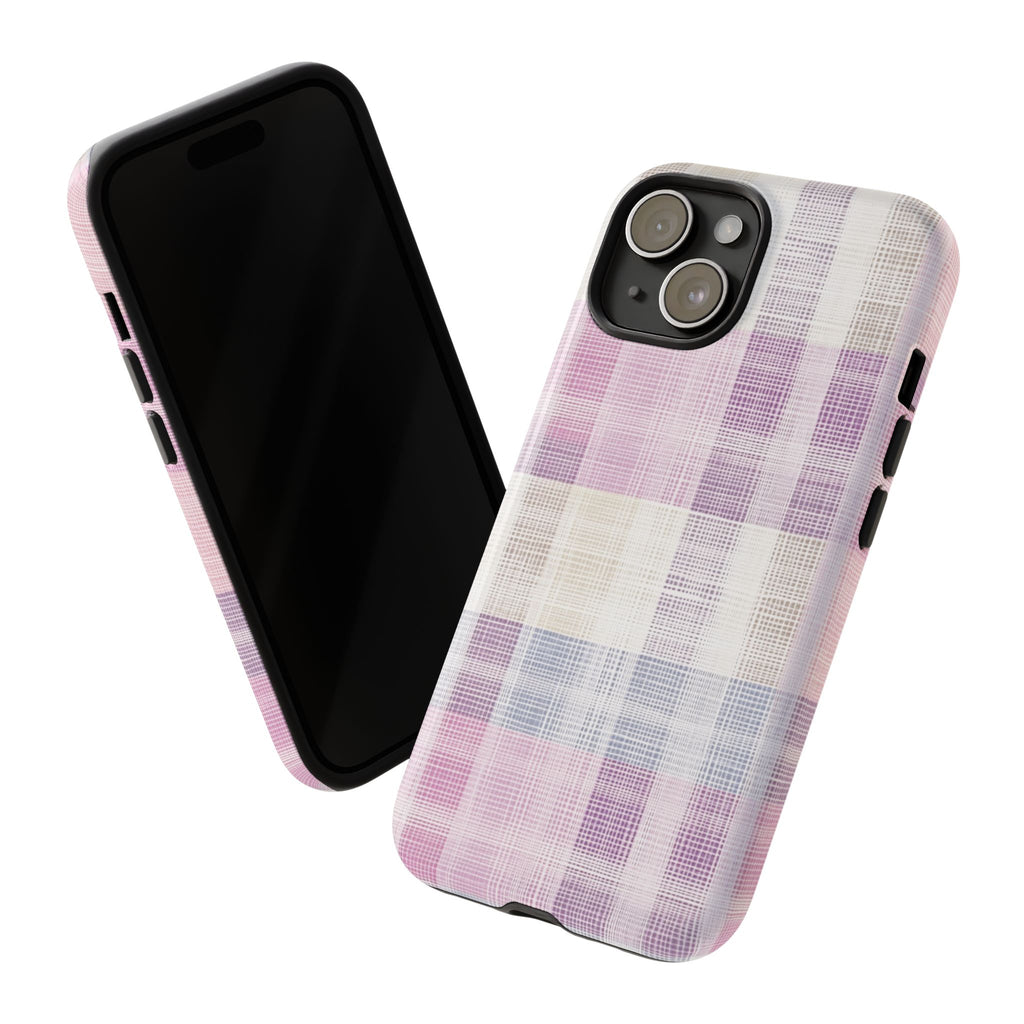Pink Plaid Phone Case, Trendy Accessories, Birthday, Everyday Use, Tough Cases