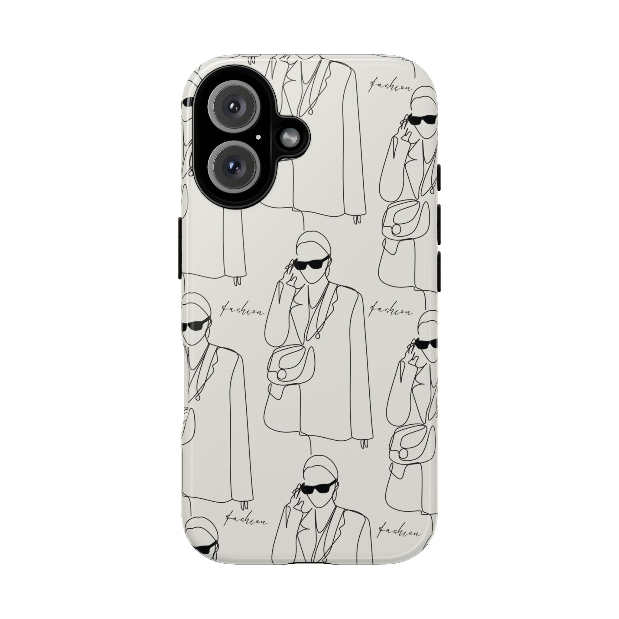 Fashion Sketch Phone Case — Minimalist Chic Designer Pattern