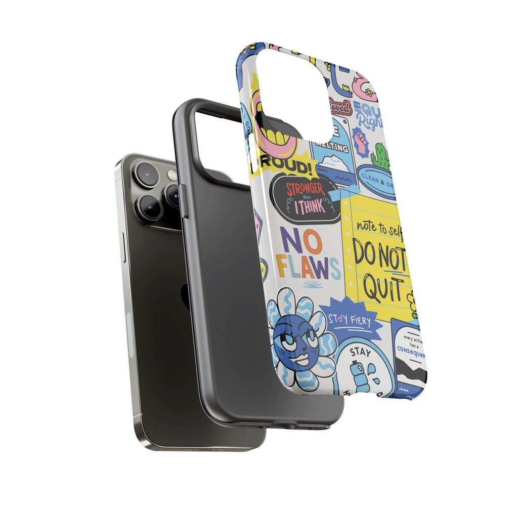 Sticker Collage Phone Case — Motivational "Do Not Quit" Protective Cover