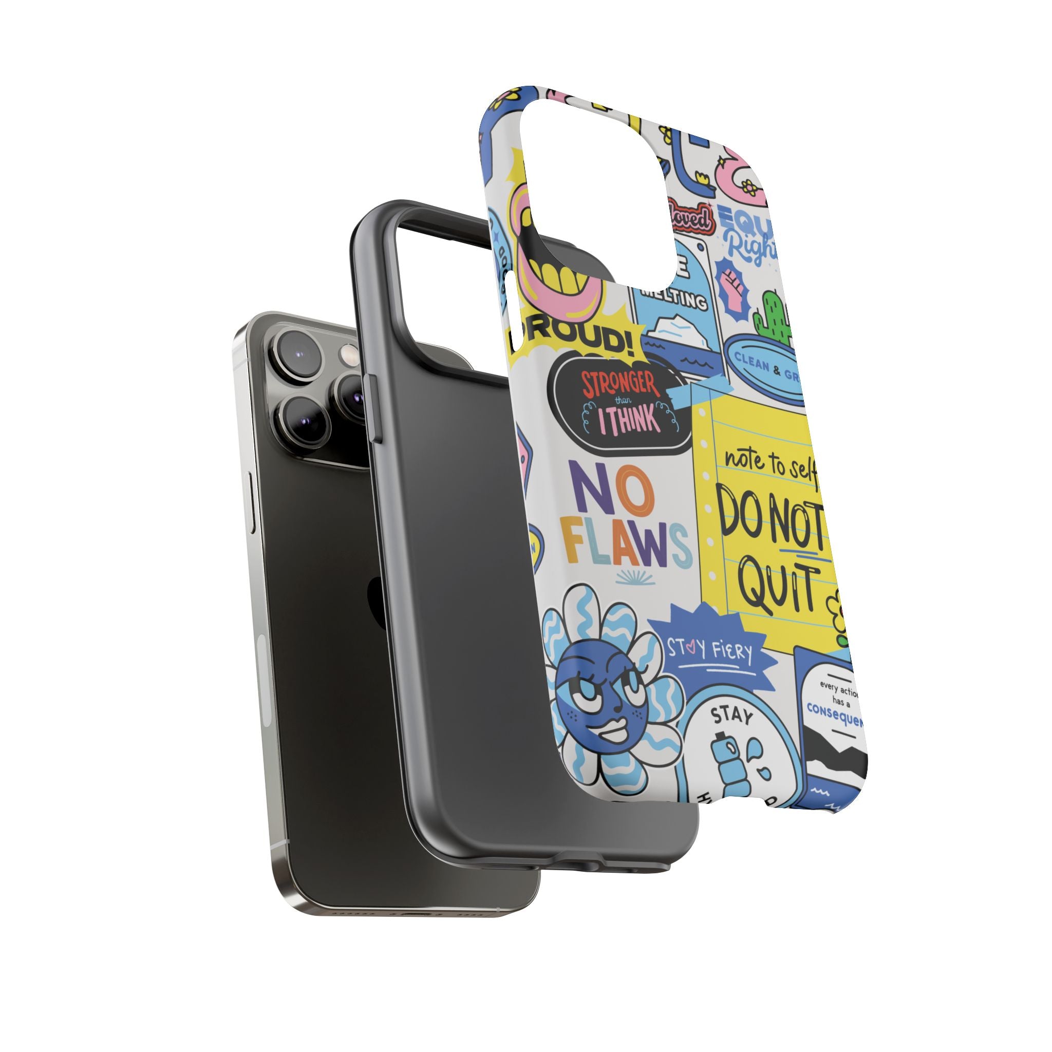 Sticker Collage Phone Case — Motivational "Do Not Quit" Protective Cover