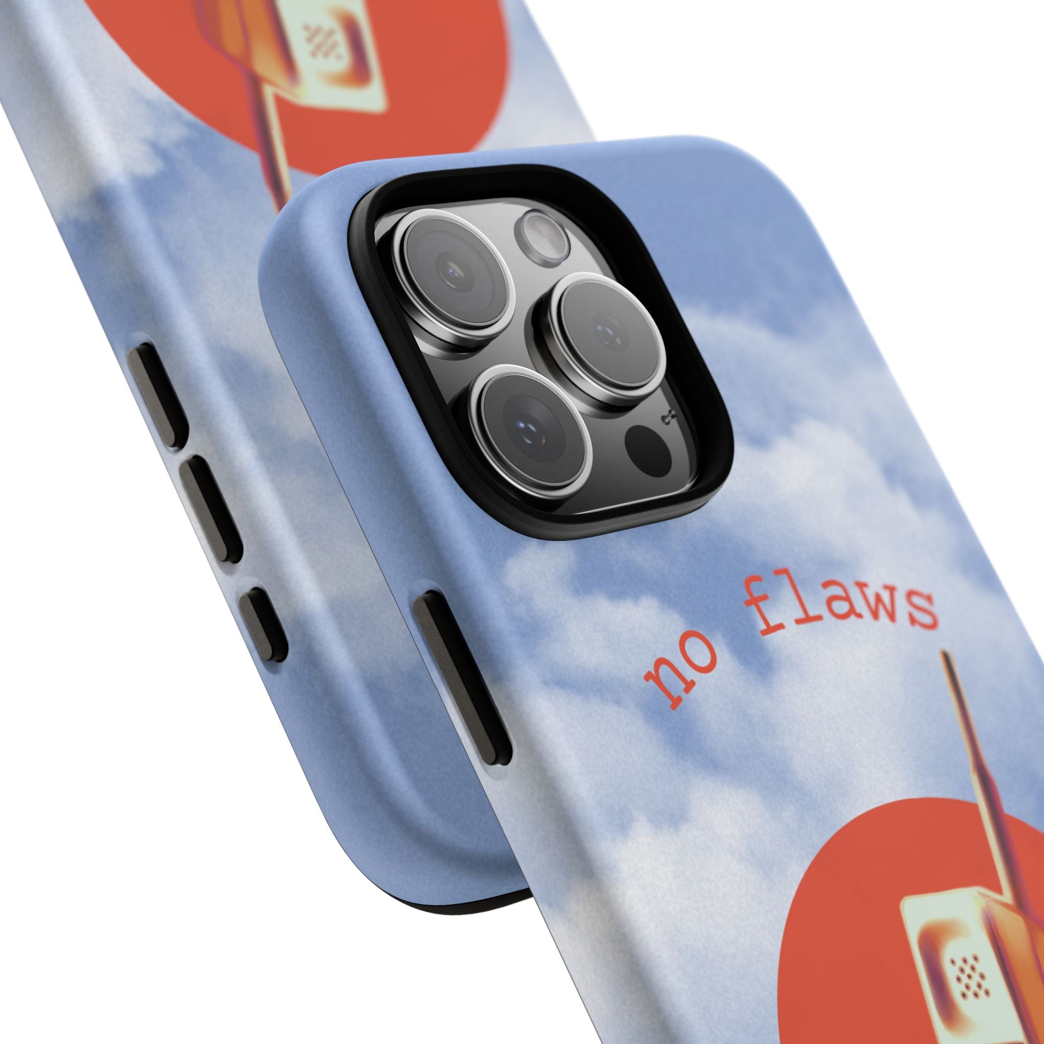 Retro “No Flaws” Phone Tough Case — Vintage 90s Aesthetic Protective Phone Case