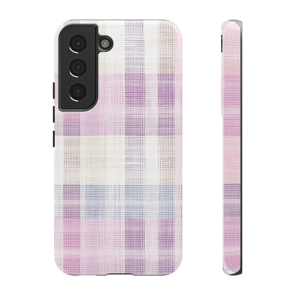 Pink Plaid Phone Case, Trendy Accessories, Birthday, Everyday Use, Tough Cases