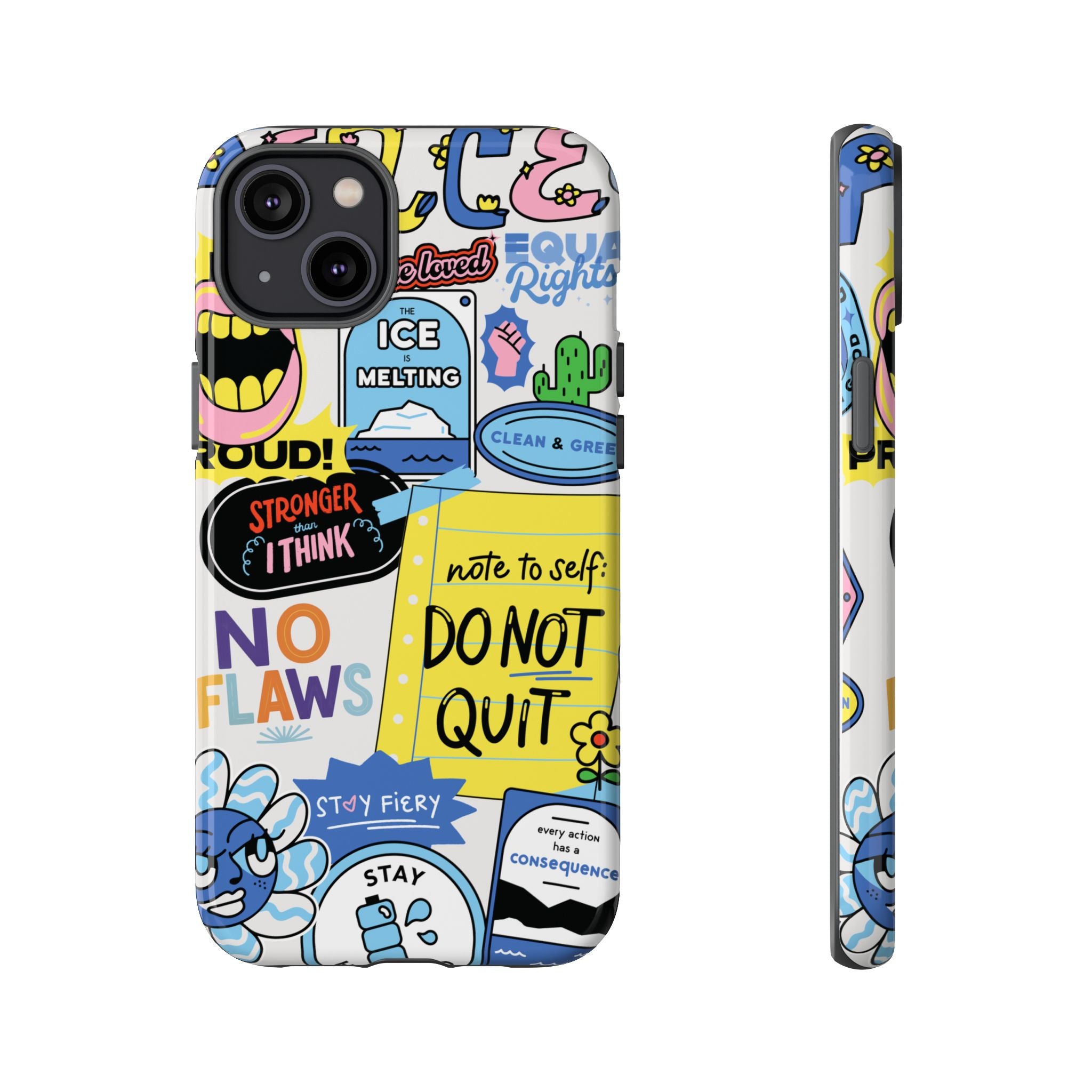 Sticker Collage Phone Case — Motivational "Do Not Quit" Protective Cover