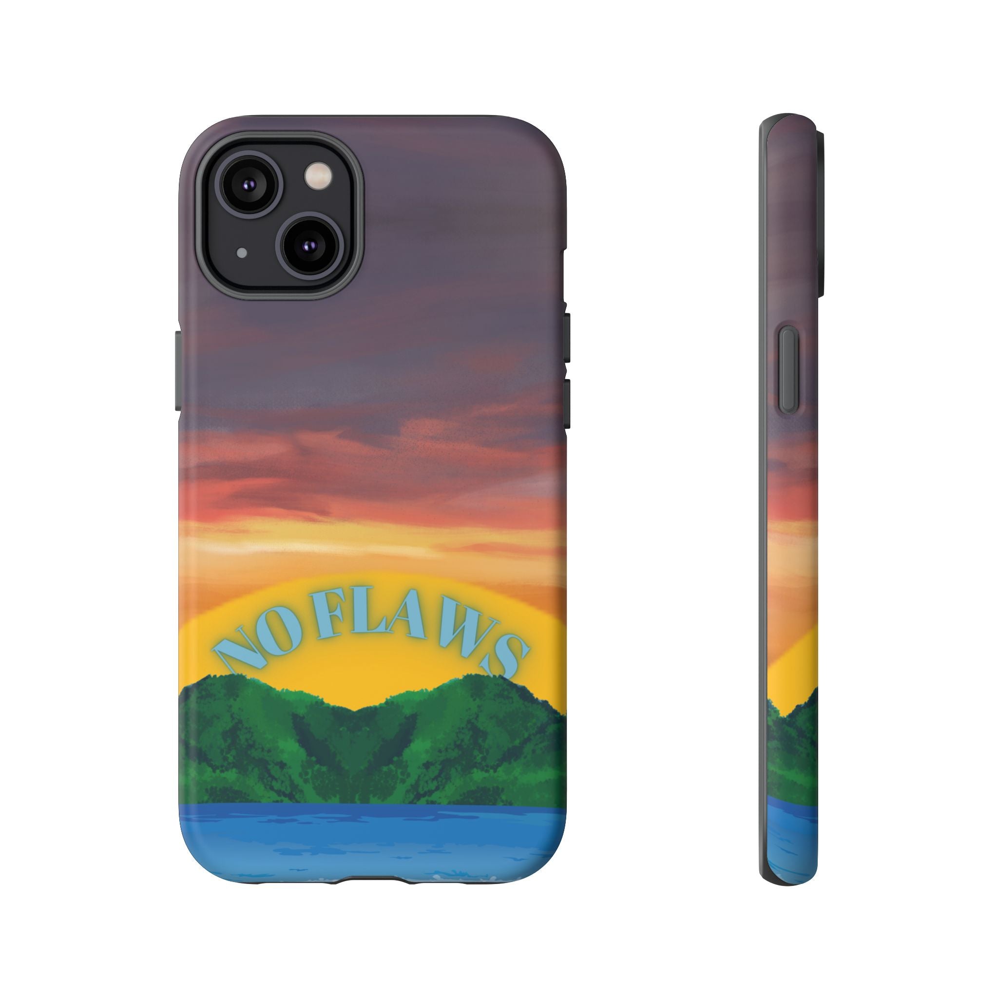 Sunset 'No Flaws' Tough Phone Case — Tropical Beach Protective Cover