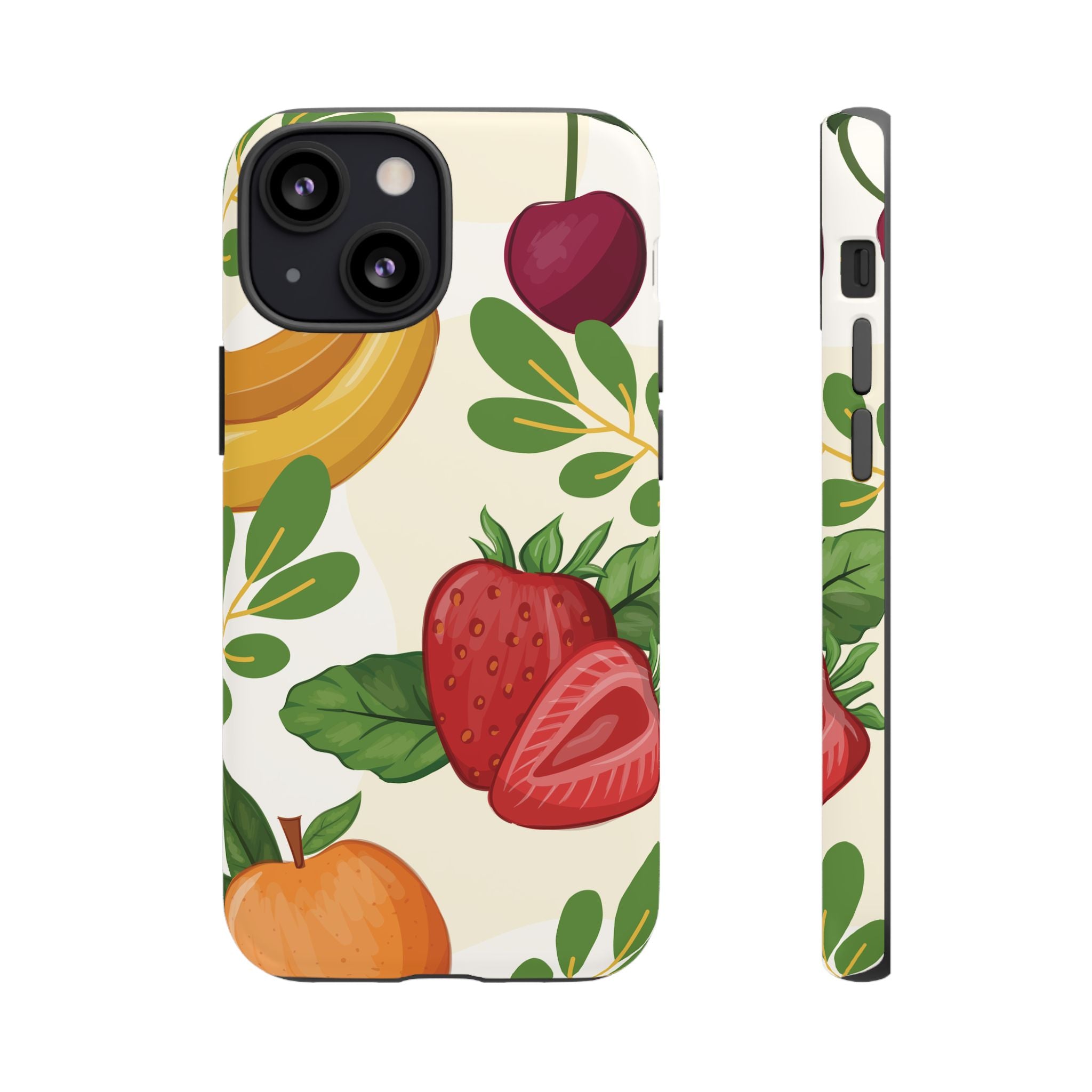 Fruit Pattern Tough Case — Floral Strawberry & Banana Phone Cover