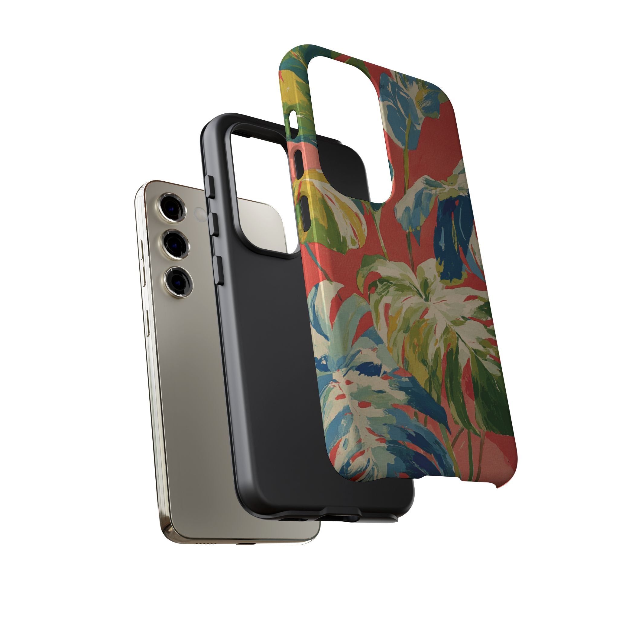 Tropical Phone Case, Floral Tough Case, Vibrant Phone Cover for Summer