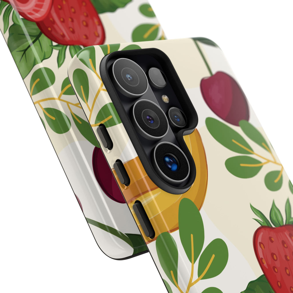 Fruit Pattern Tough Case — Floral Strawberry & Banana Phone Cover