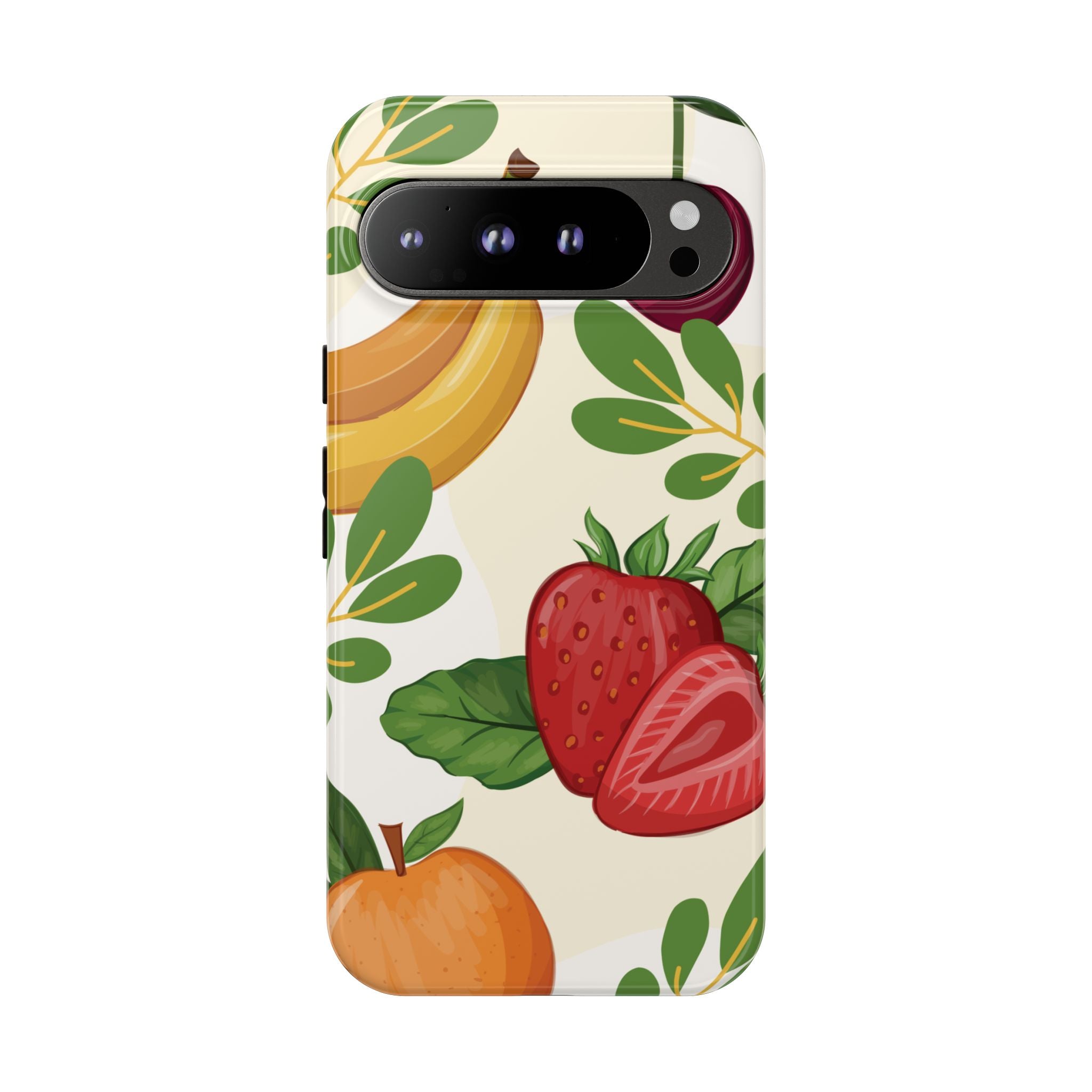 Fruit Pattern Tough Case — Floral Strawberry & Banana Phone Cover