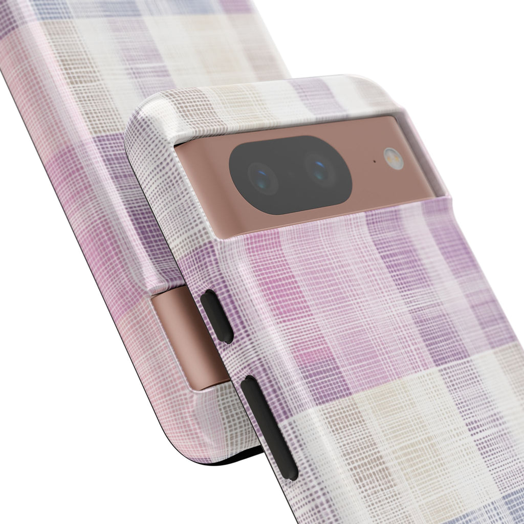Pink Plaid Phone Case, Trendy Accessories, Birthday, Everyday Use, Tough Cases
