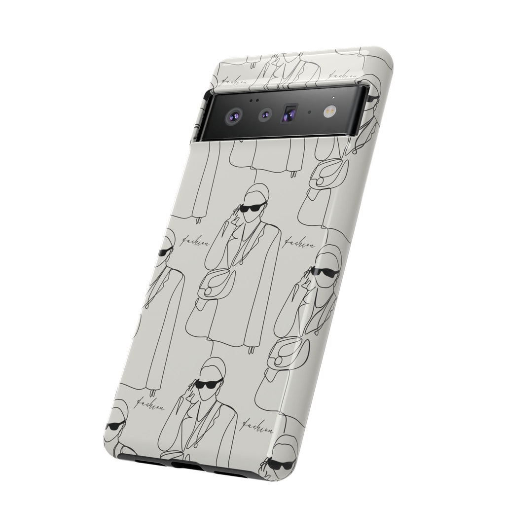 Fashion Sketch Phone Case — Minimalist Chic Designer Pattern