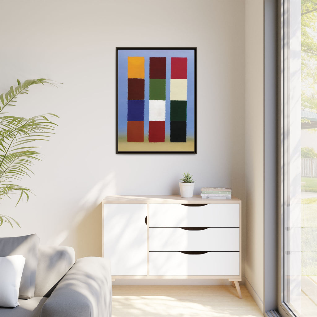 Framed Matte Canvas - Abstract Color Block Wall Art