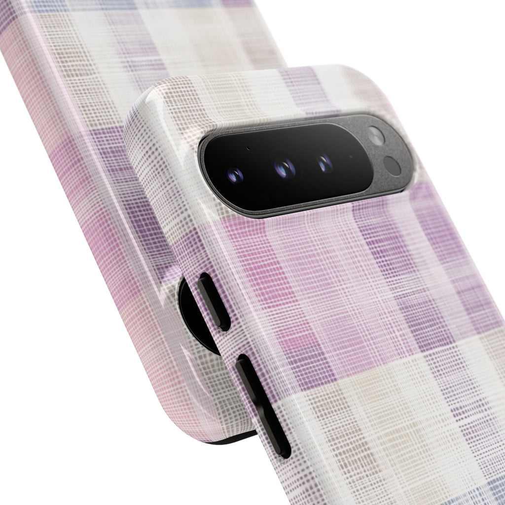 Pink Plaid Phone Case, Trendy Accessories, Birthday, Everyday Use, Tough Cases