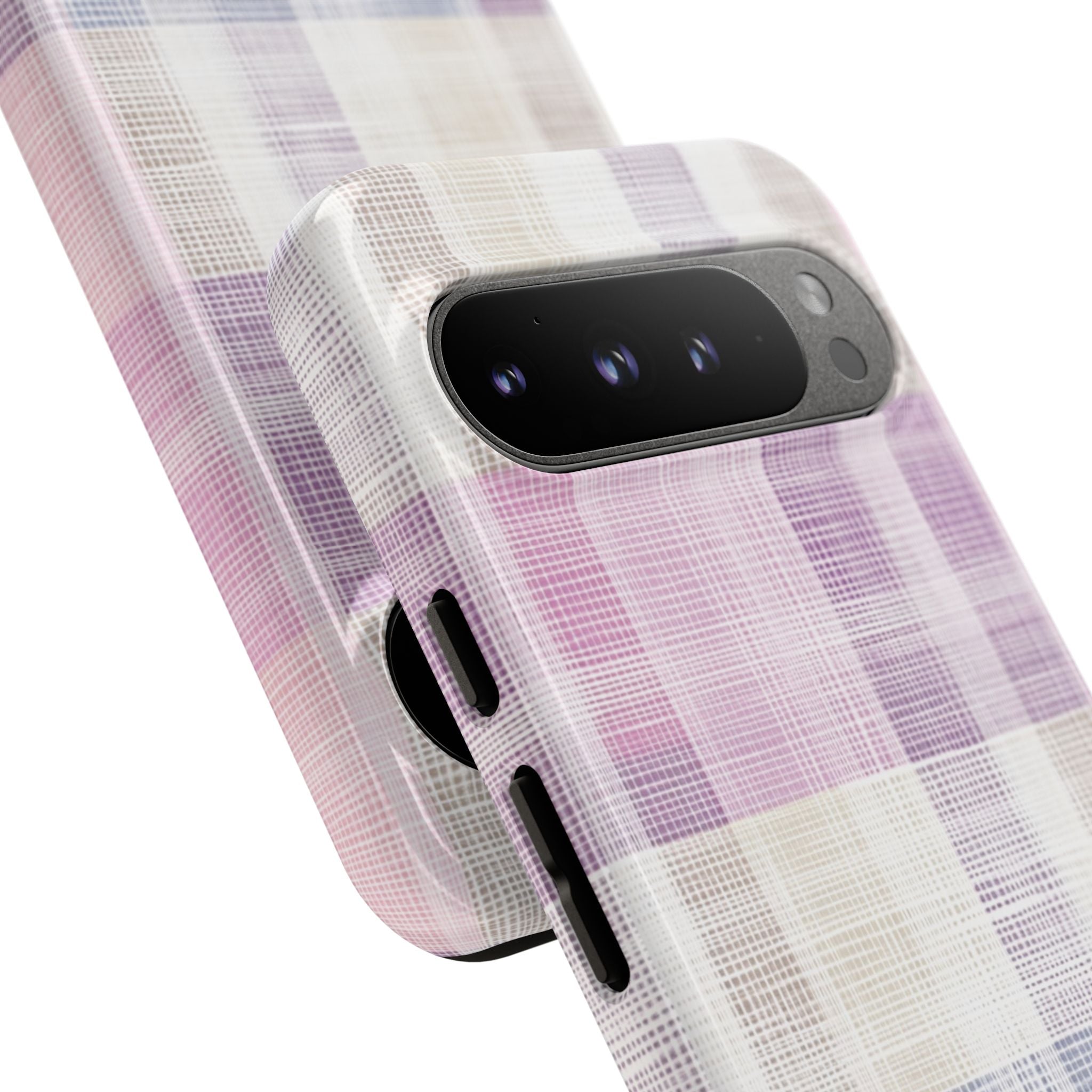 Pink Plaid Phone Case, Trendy Accessories, Birthday, Everyday Use, Tough Cases