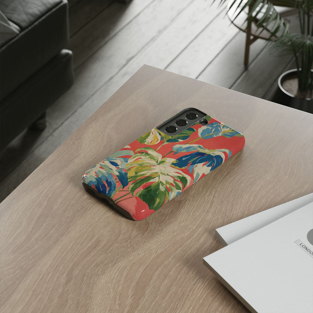 Tropical Phone Case, Floral Tough Case, Vibrant Phone Cover for Summer