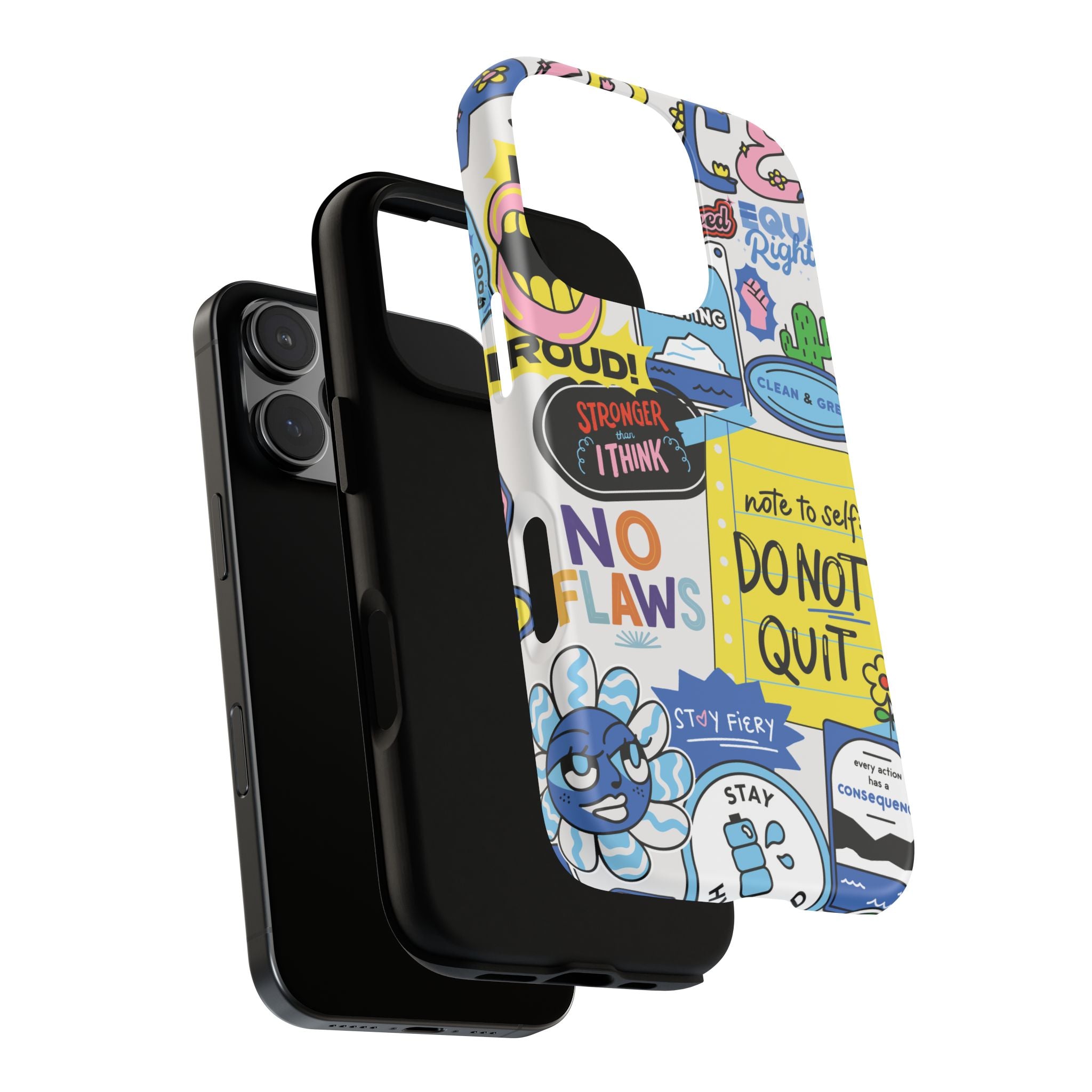 Sticker Collage Phone Case — Motivational "Do Not Quit" Protective Cover