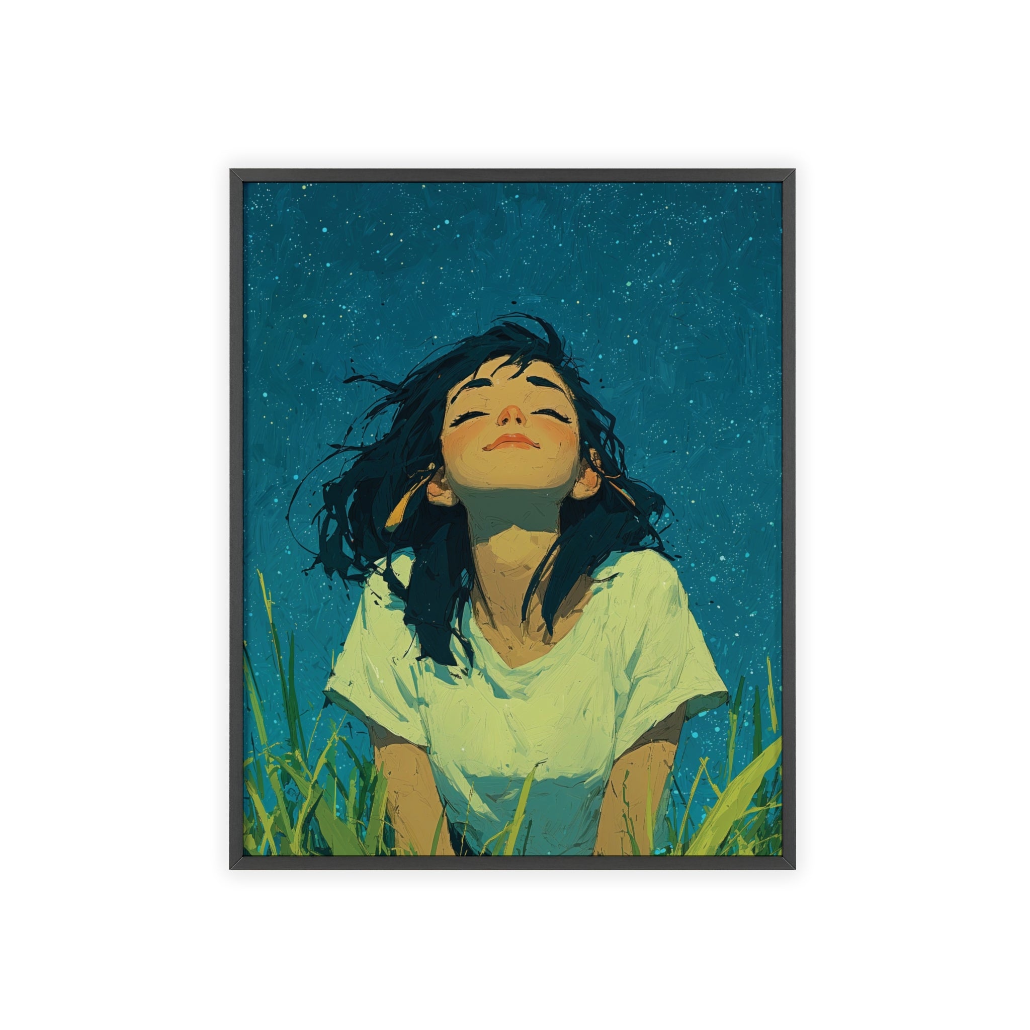 Beneath the Blue: The Joy of Stillness – Framed Art Poster