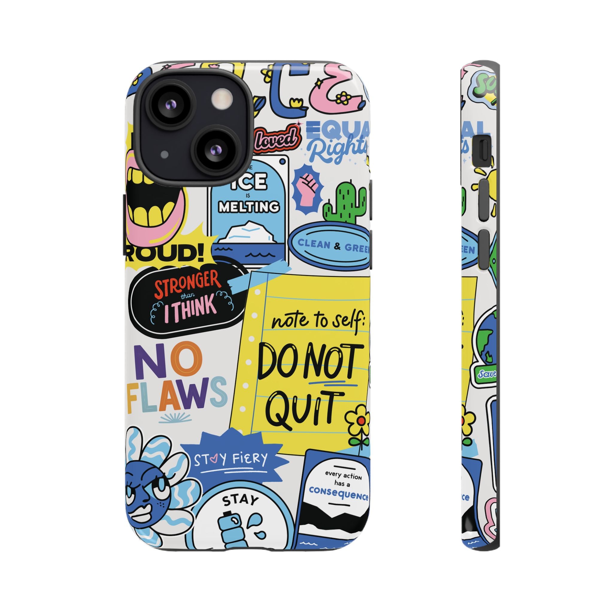 Sticker Collage Phone Case — Motivational "Do Not Quit" Protective Cover