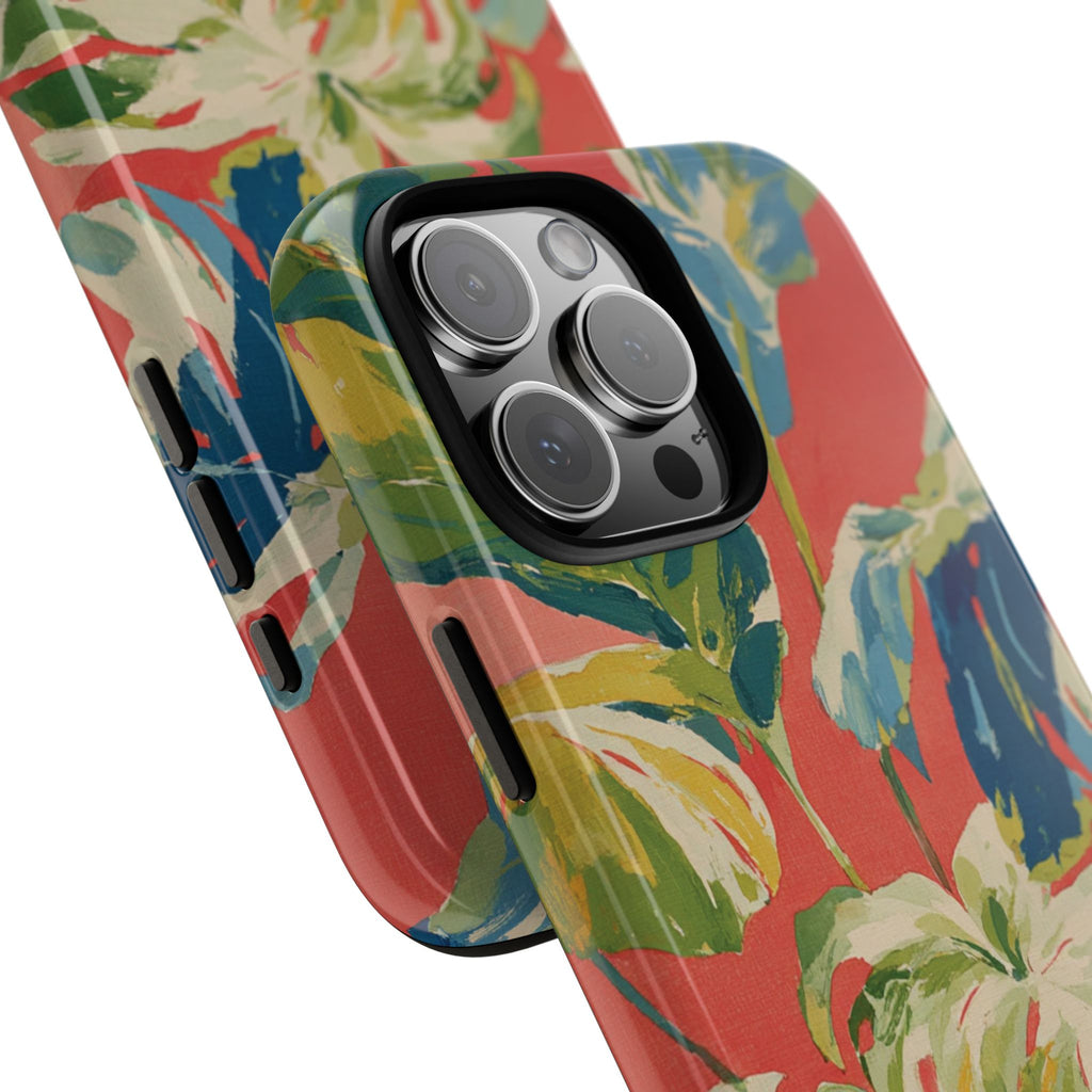 Tropical Phone Case, Floral Tough Case, Vibrant Phone Cover for Summer