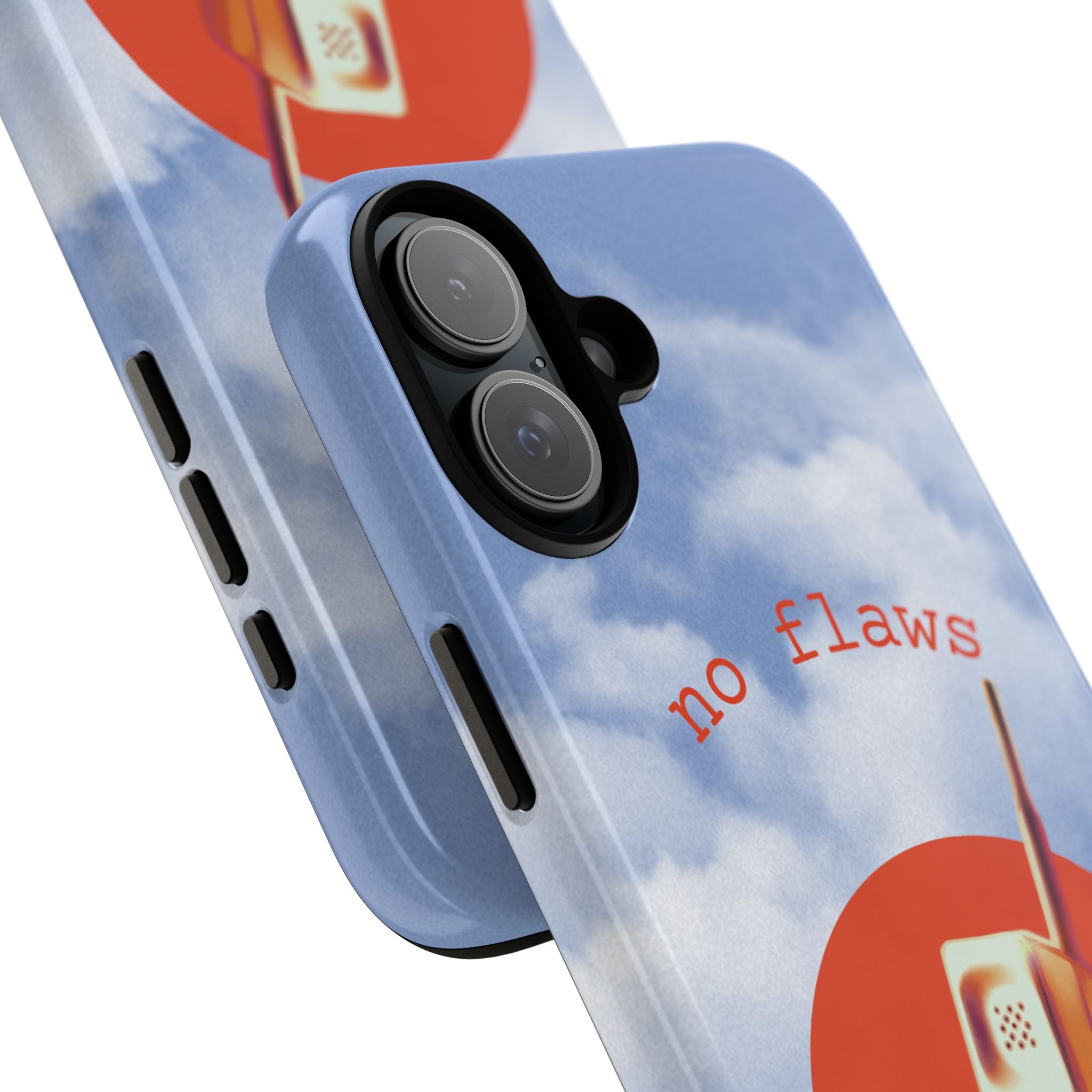 Retro “No Flaws” Phone Tough Case — Vintage 90s Aesthetic Protective Phone Case