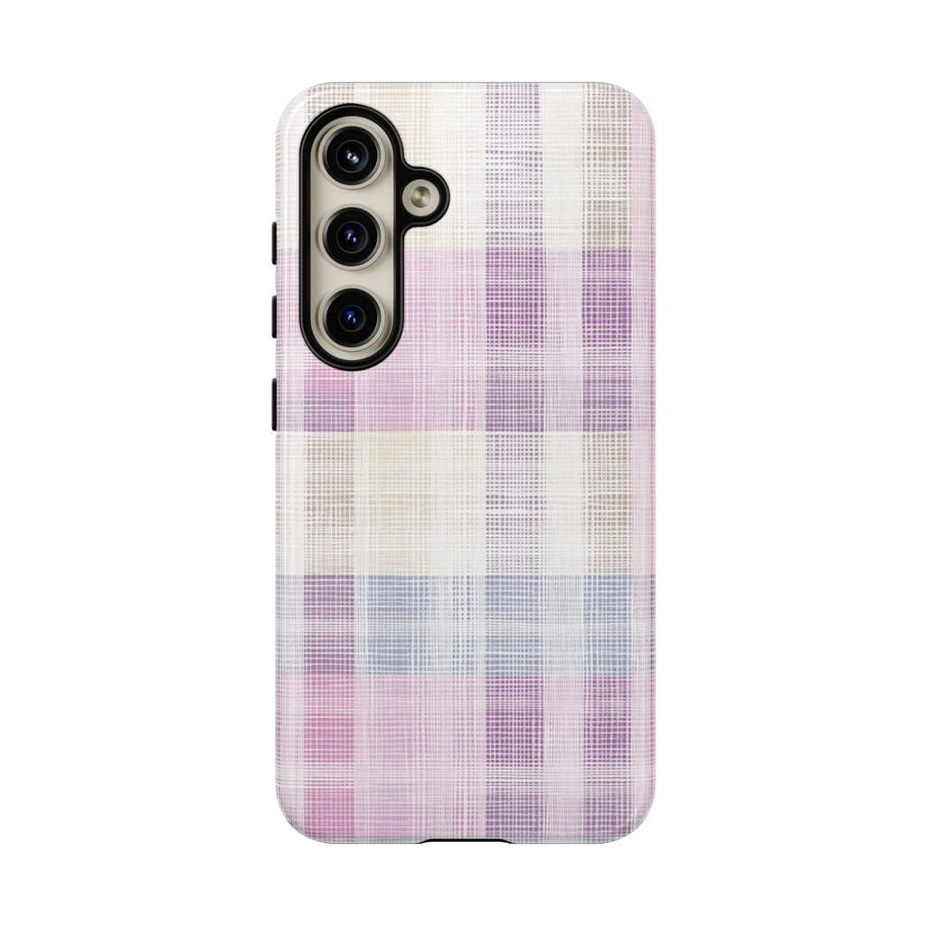 Pink Plaid Phone Case, Trendy Accessories, Birthday, Everyday Use, Tough Cases