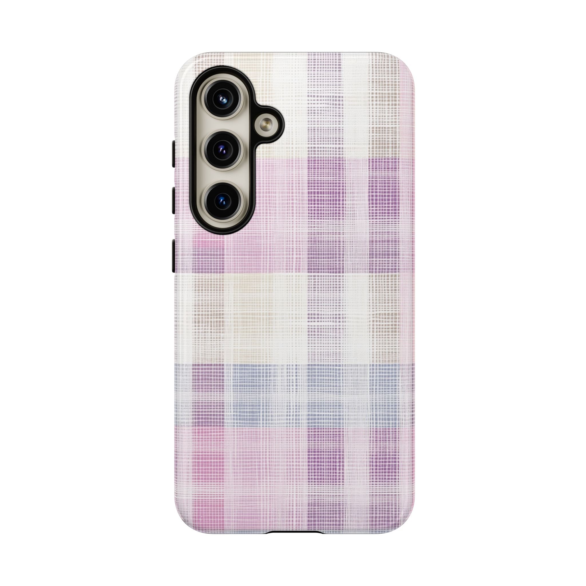 Pink Plaid Phone Case, Trendy Accessories, Birthday, Everyday Use, Tough Cases