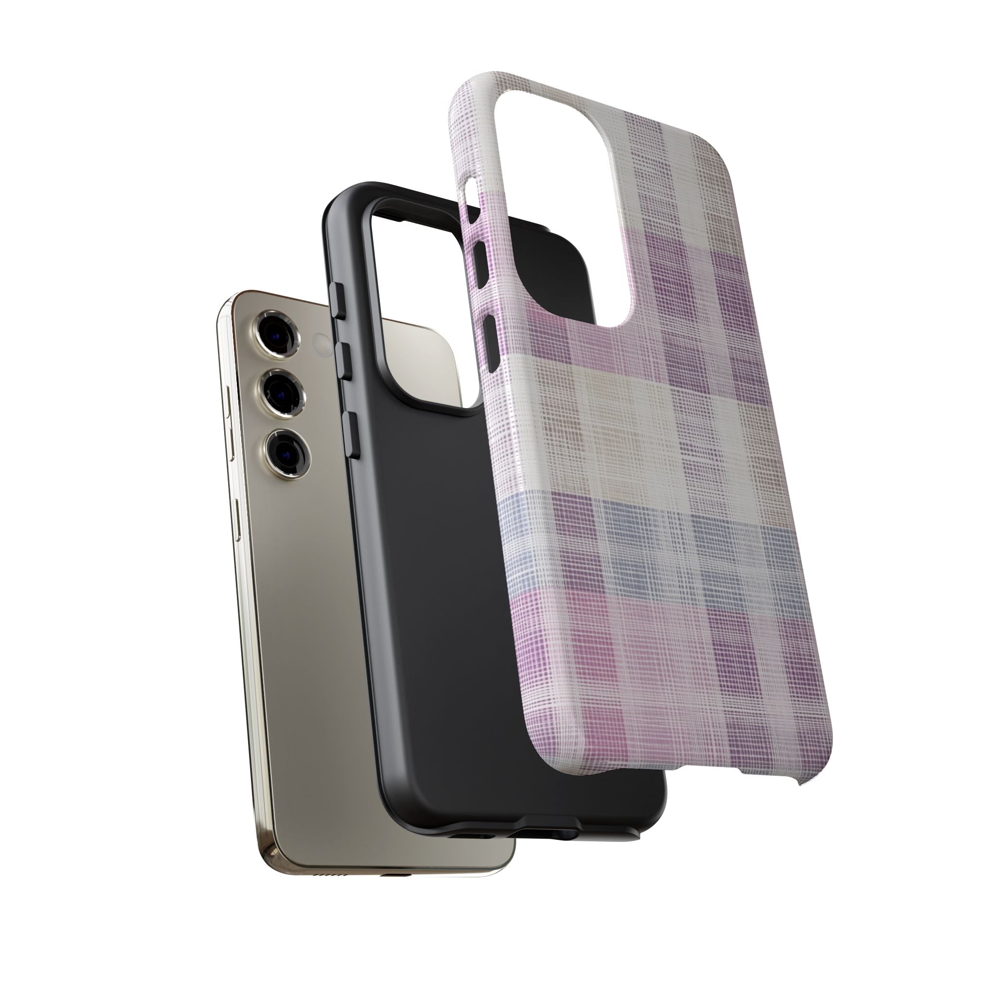 Pink Plaid Phone Case, Trendy Accessories, Birthday, Everyday Use, Tough Cases