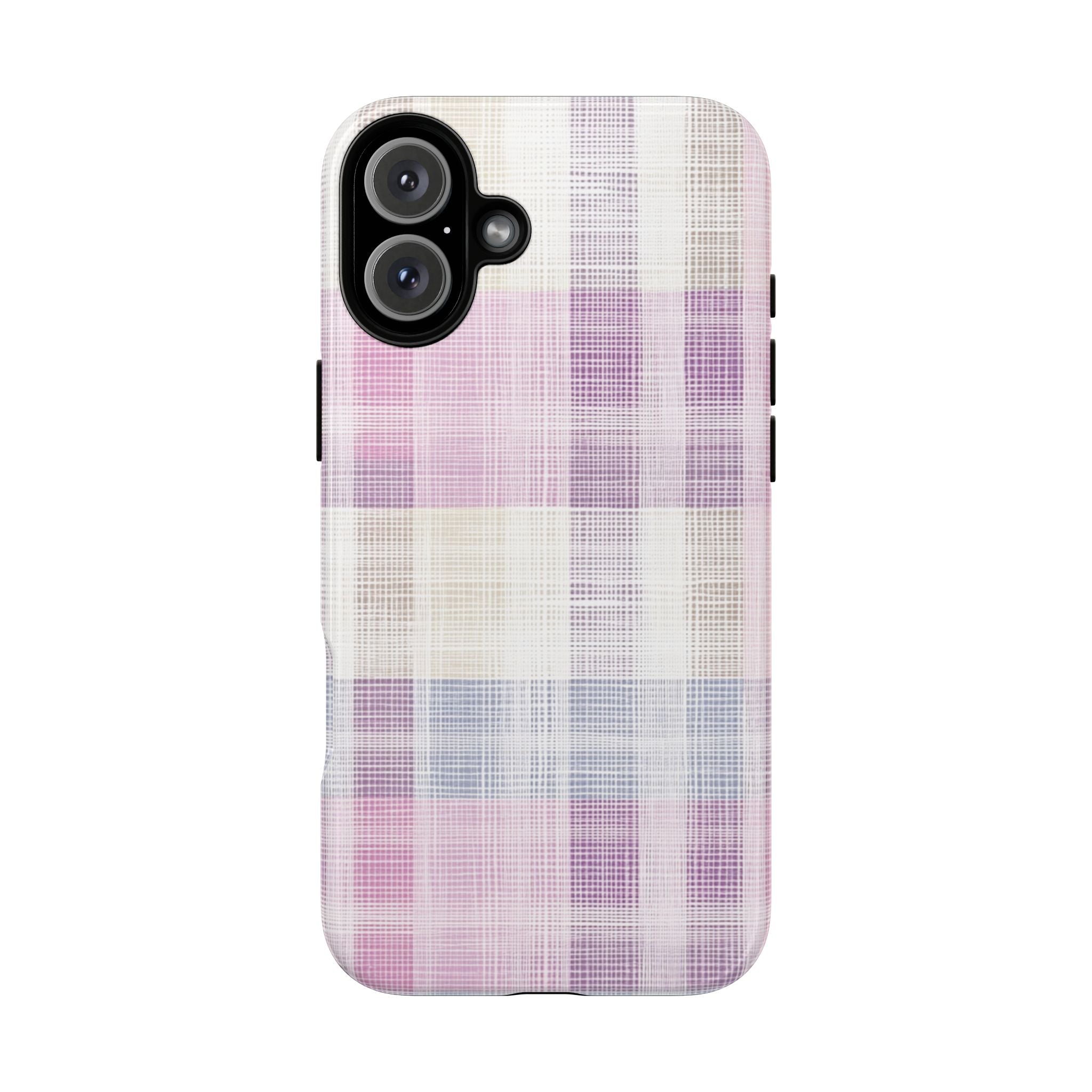 Pink Plaid Phone Case, Trendy Accessories, Birthday, Everyday Use, Tough Cases