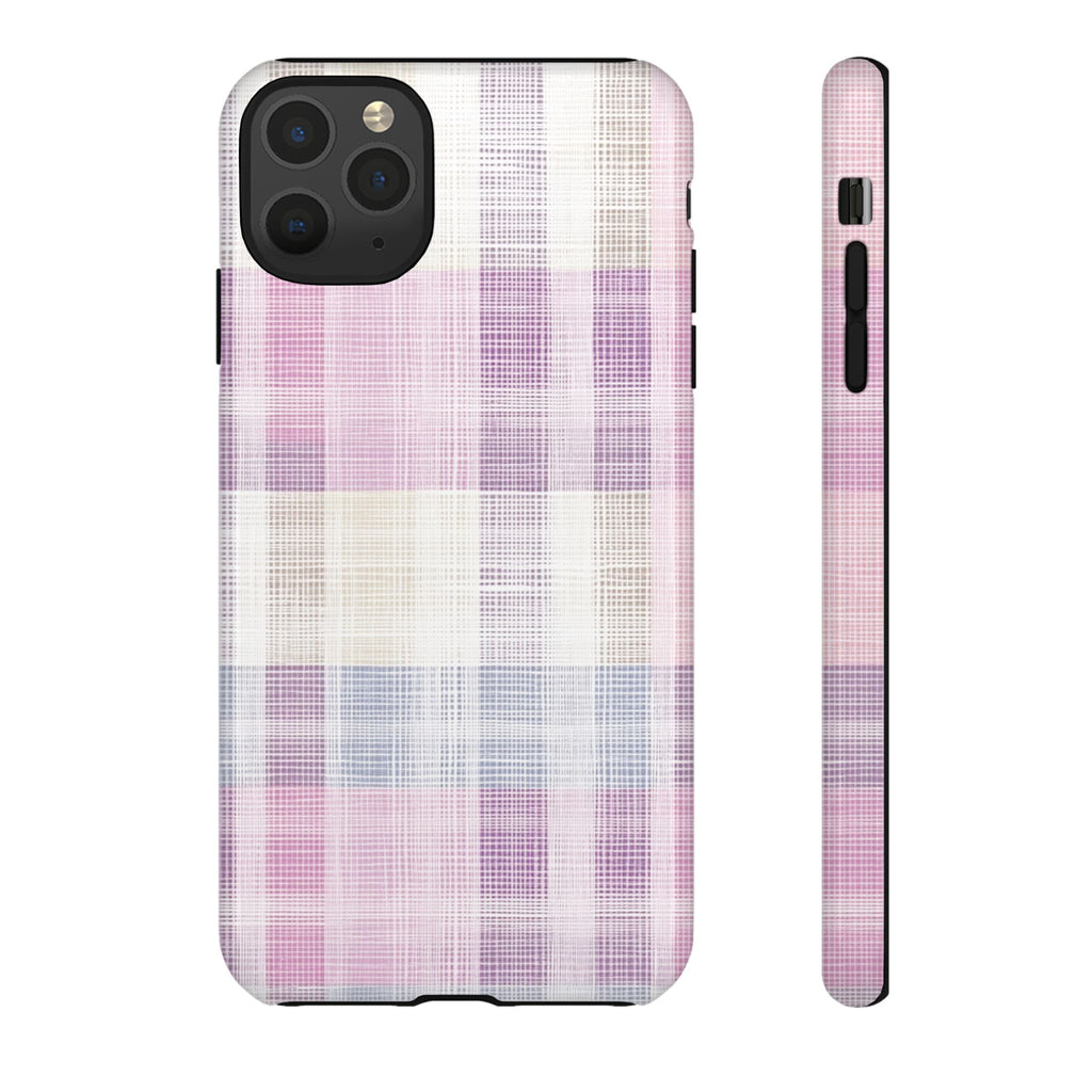 Pink Plaid Phone Case, Trendy Accessories, Birthday, Everyday Use, Tough Cases