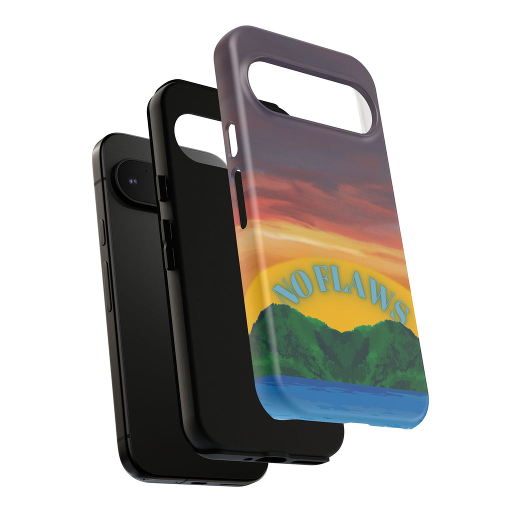 Sunset 'No Flaws' Tough Phone Case — Tropical Beach Protective Cover