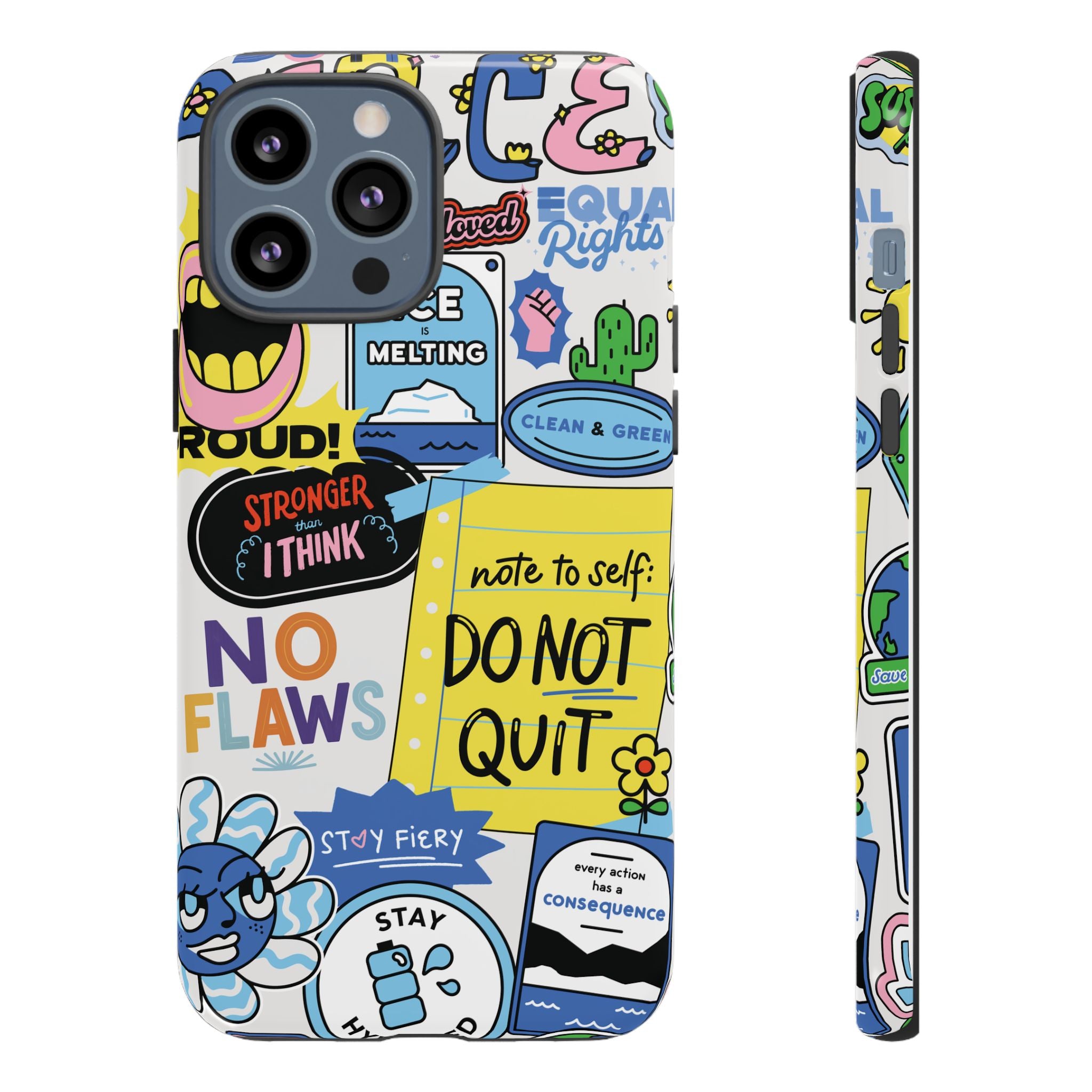 Sticker Collage Phone Case — Motivational "Do Not Quit" Protective Cover