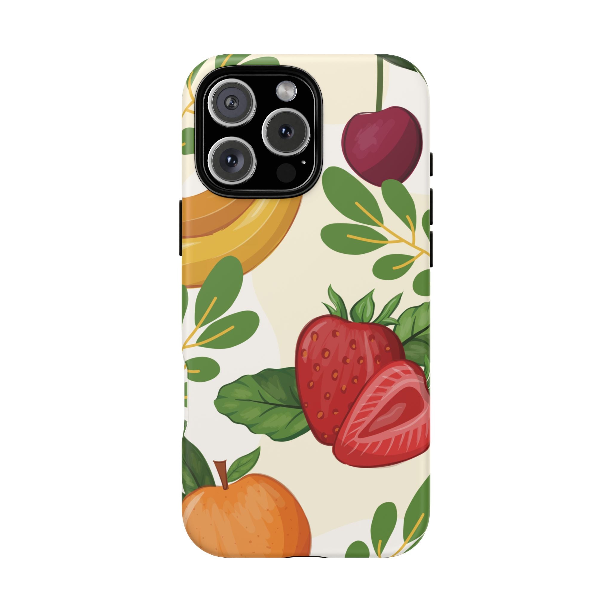 Fruit Pattern Tough Case — Floral Strawberry & Banana Phone Cover