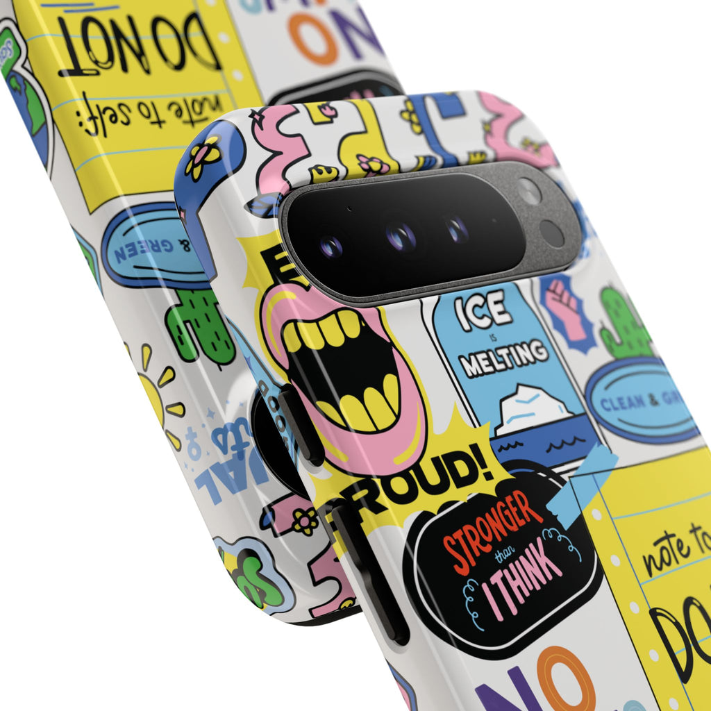 Sticker Collage Phone Case — Motivational "Do Not Quit" Protective Cover
