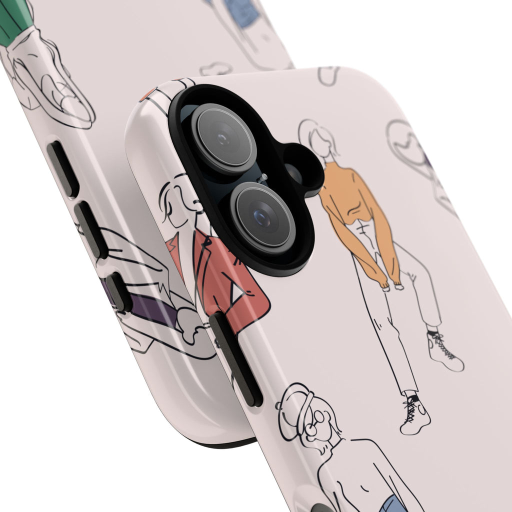 Dancing Women Pattern Phone Case — Chic Pastel Protective Phone Cover