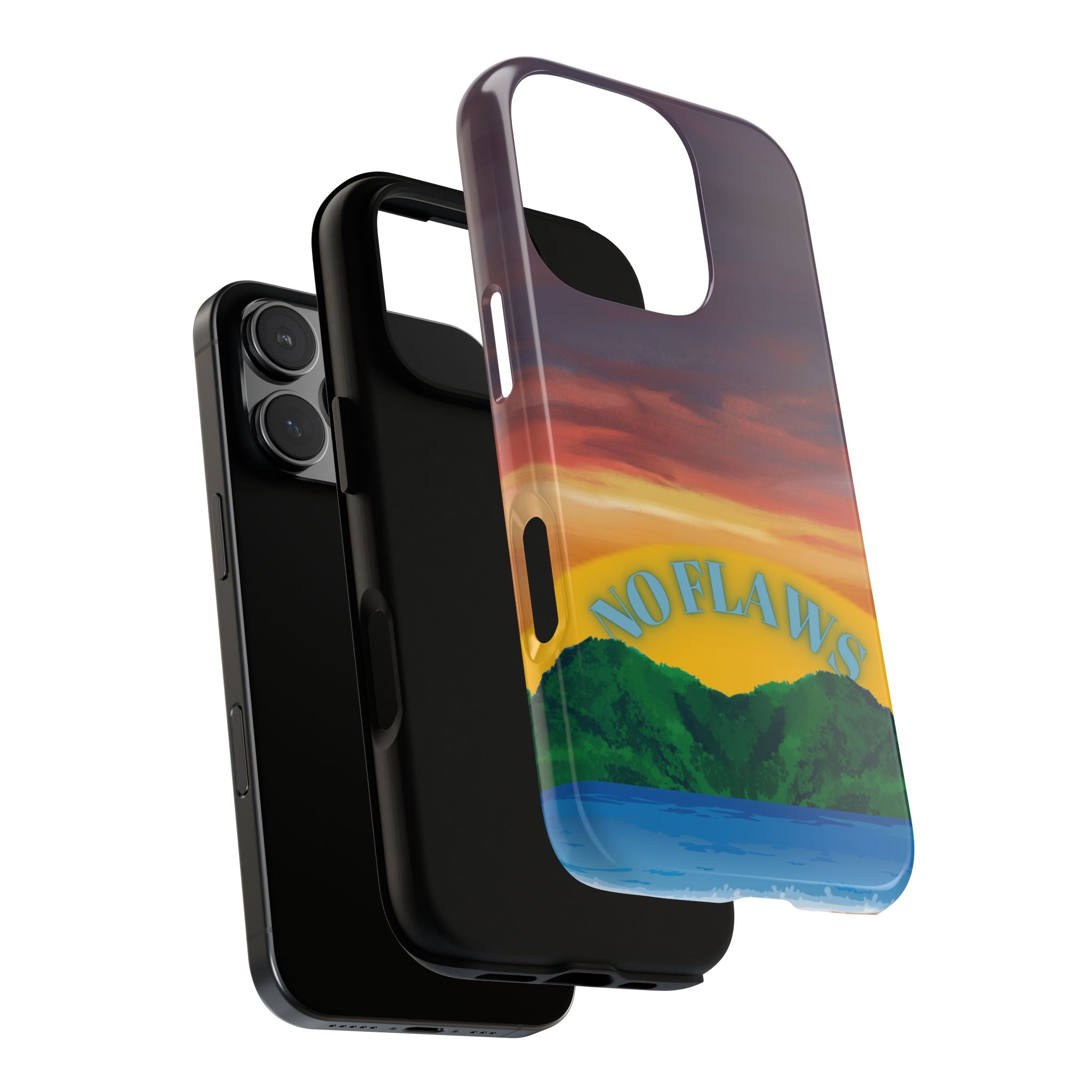 Sunset 'No Flaws' Tough Phone Case — Tropical Beach Protective Cover