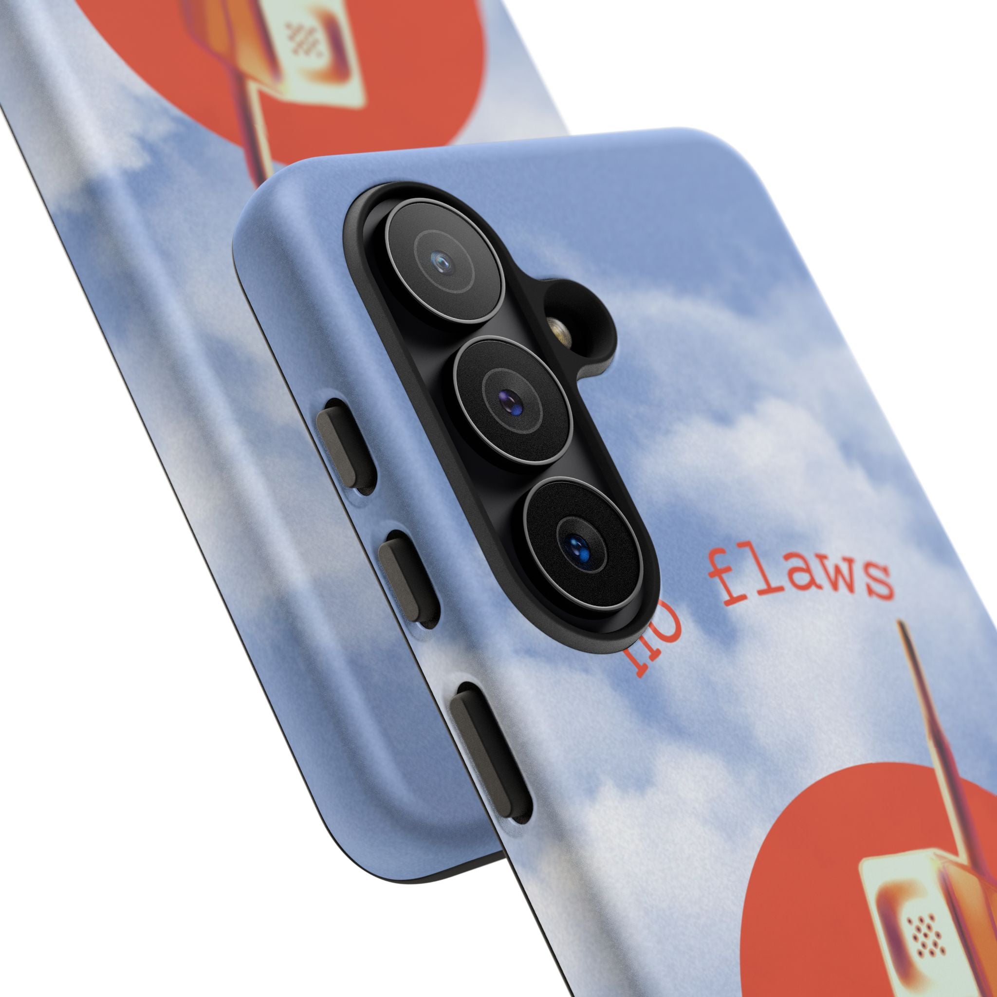 Retro “No Flaws” Phone Tough Case — Vintage 90s Aesthetic Protective Phone Case