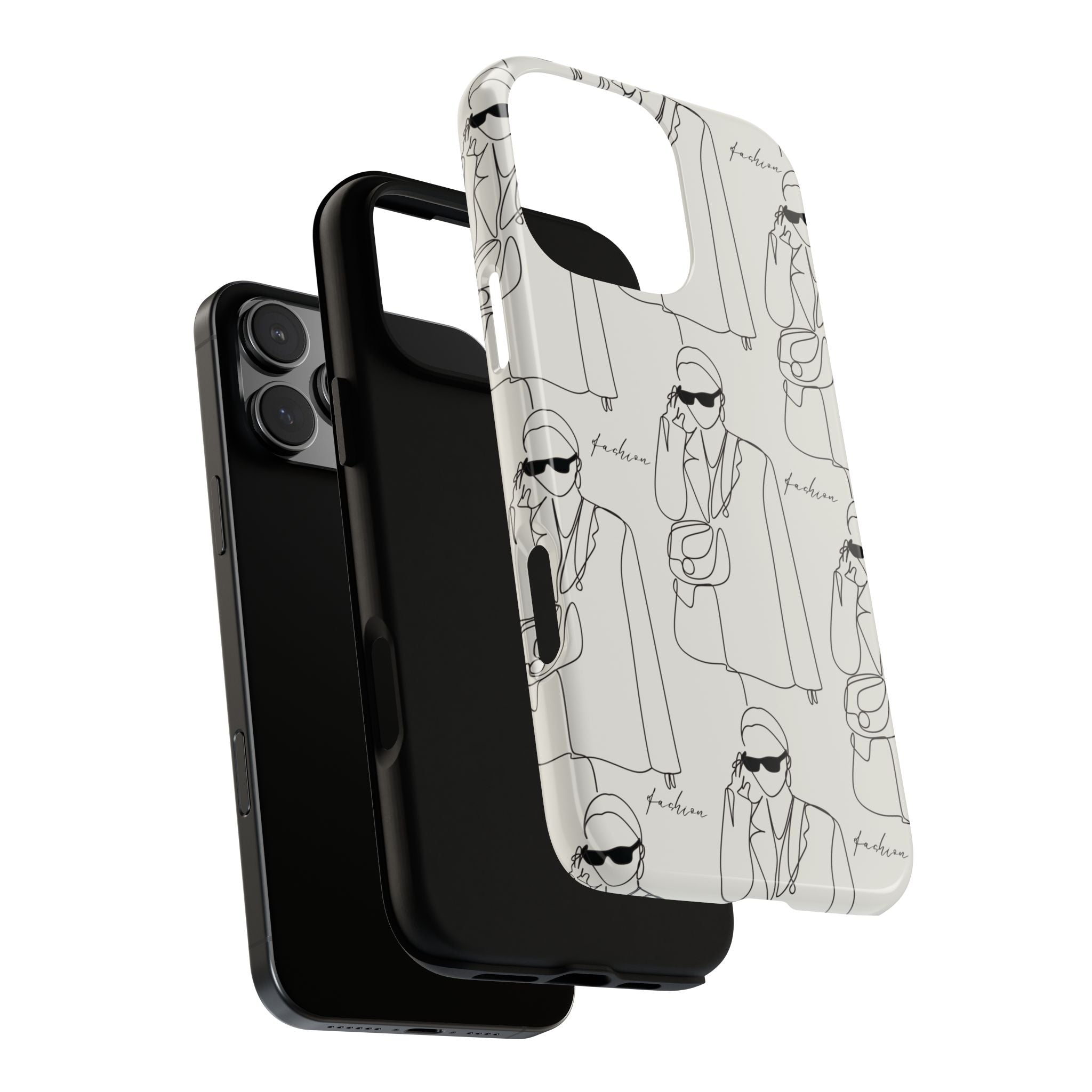 Fashion Sketch Phone Case — Minimalist Chic Designer Pattern