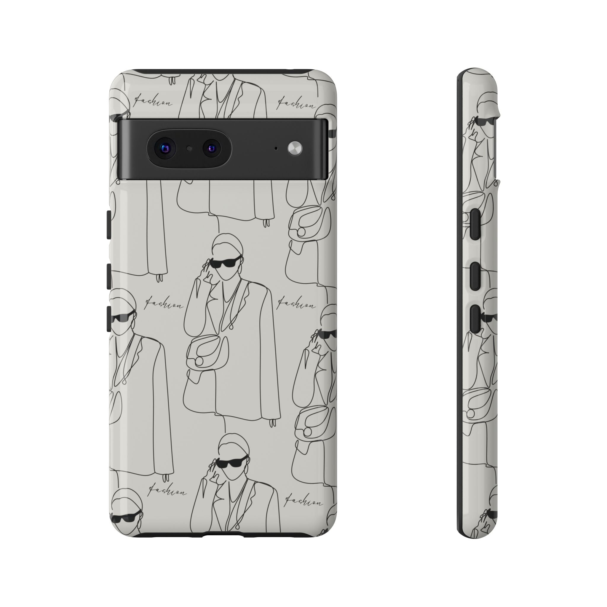 Fashion Sketch Phone Case — Minimalist Chic Designer Pattern