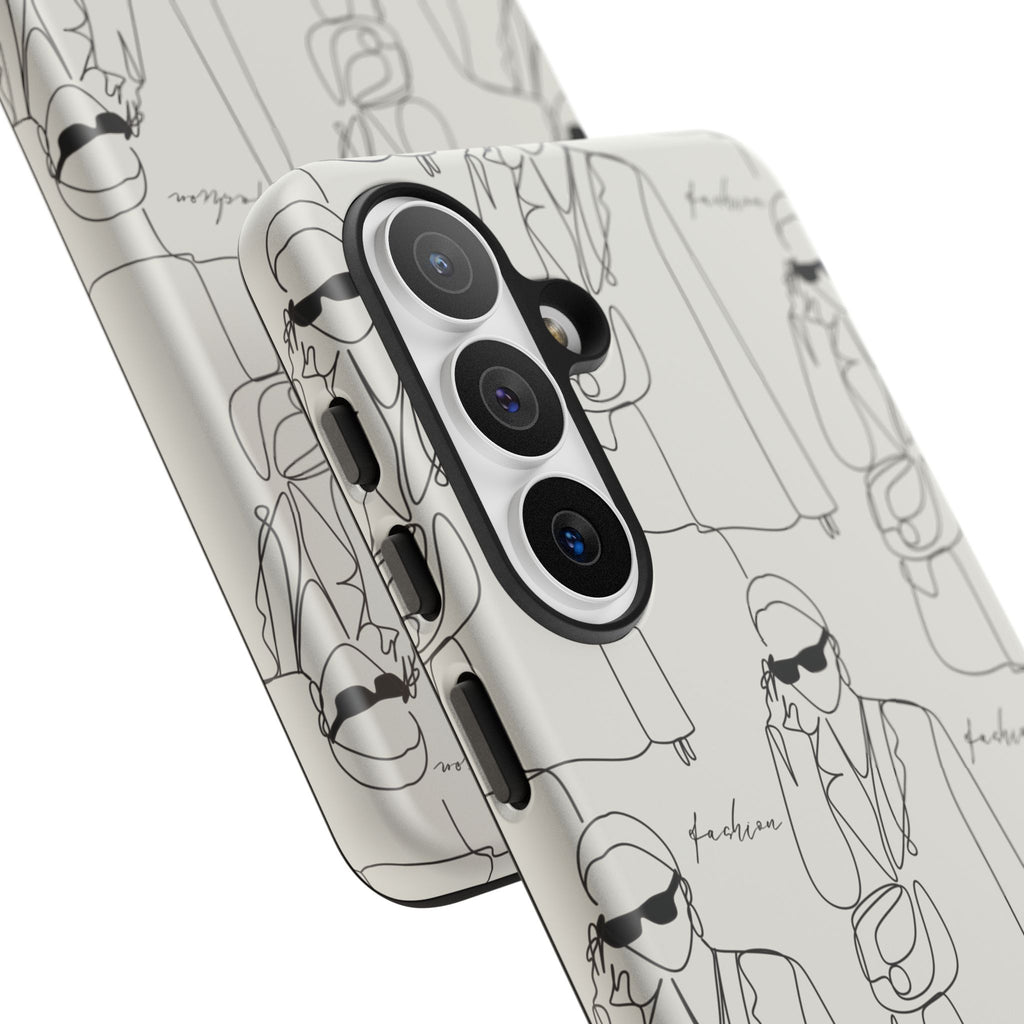 Fashion Sketch Phone Case — Minimalist Chic Designer Pattern