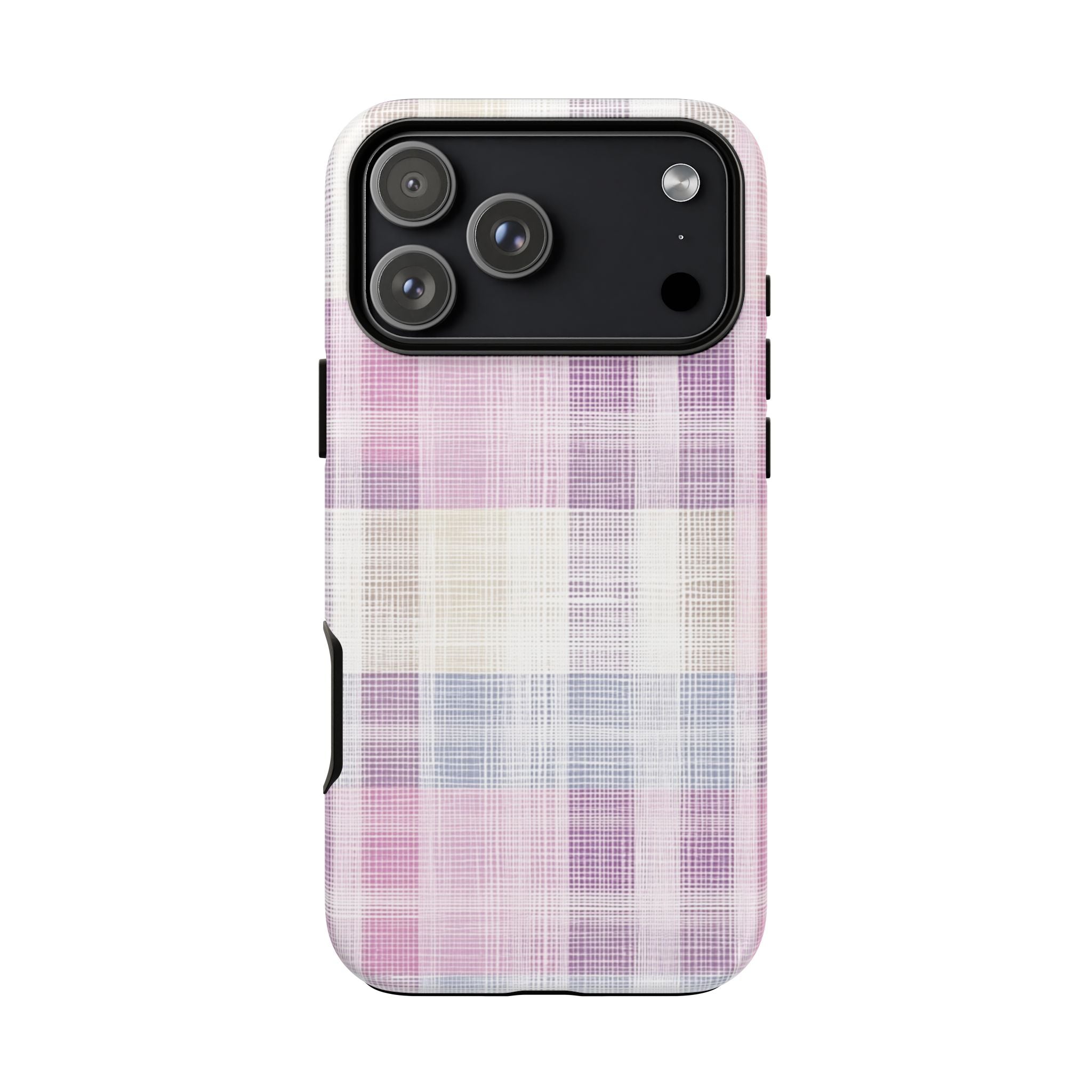 Pink Plaid Phone Case, Trendy Accessories, Birthday, Everyday Use, Tough Cases