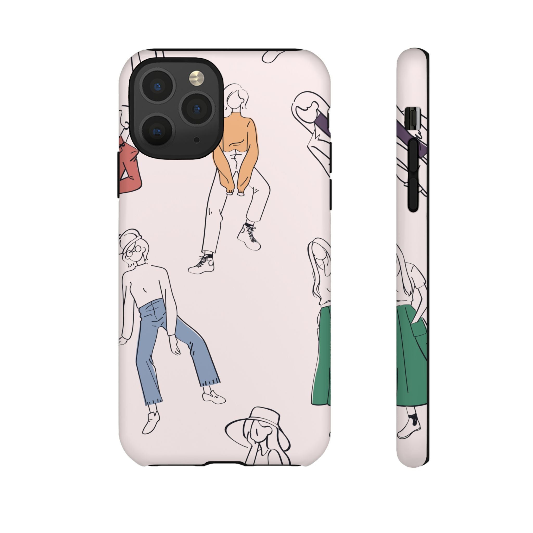 Dancing Women Pattern Phone Case — Chic Pastel Protective Phone Cover