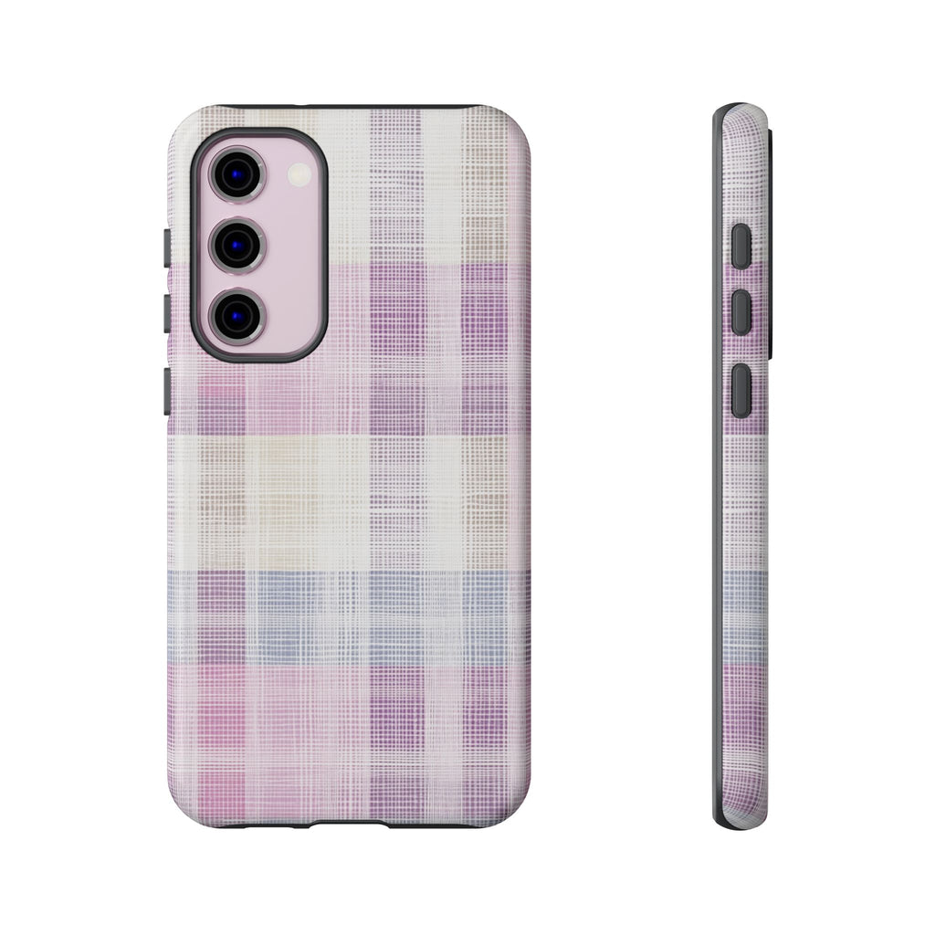 Pink Plaid Phone Case, Trendy Accessories, Birthday, Everyday Use, Tough Cases