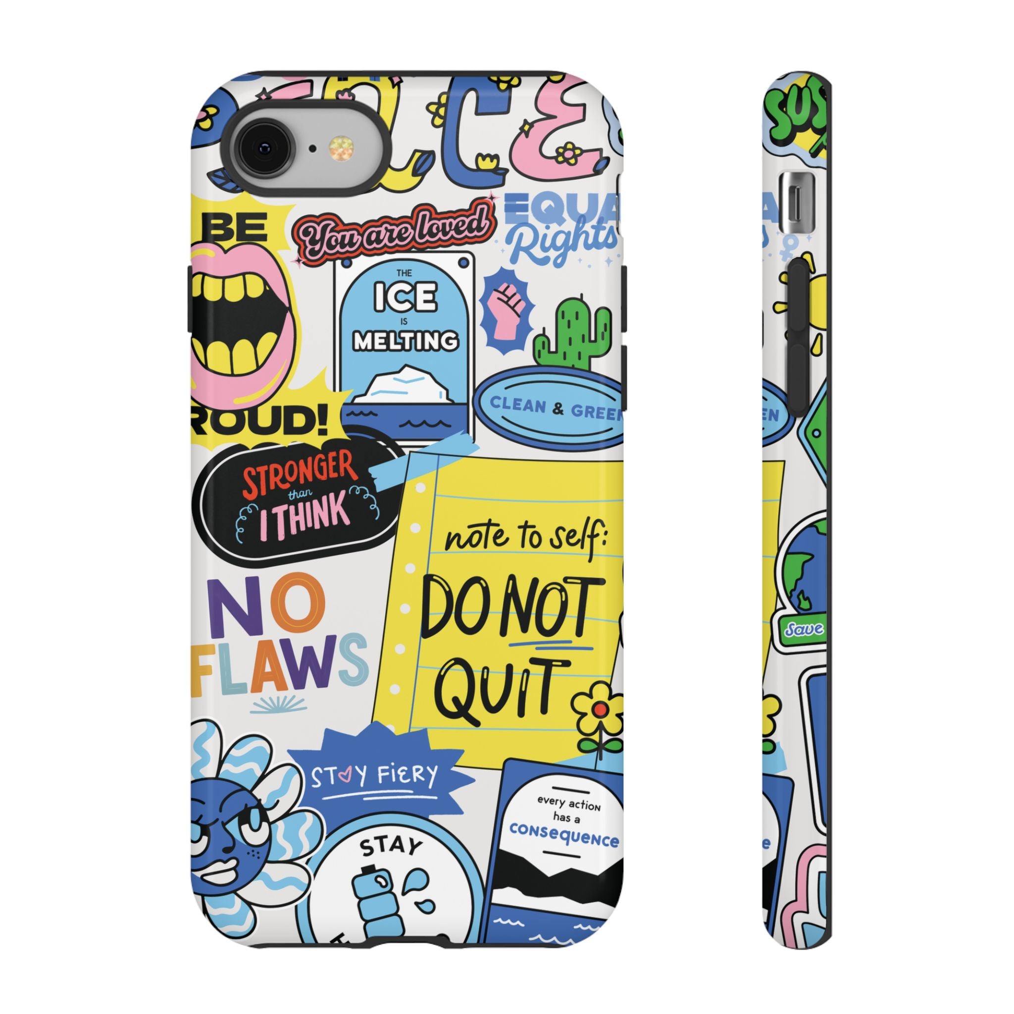 Sticker Collage Phone Case — Motivational "Do Not Quit" Protective Cover