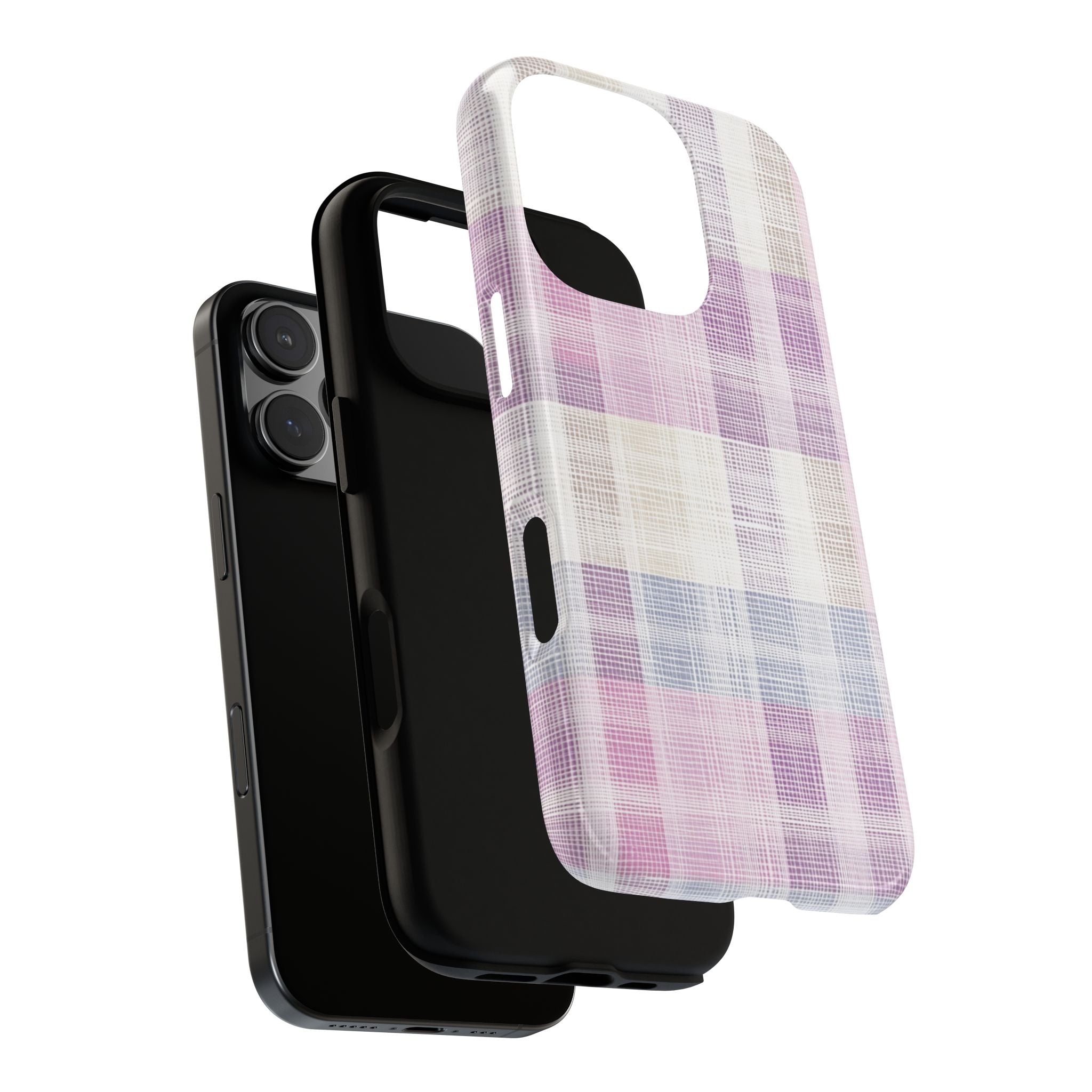 Pink Plaid Phone Case, Trendy Accessories, Birthday, Everyday Use, Tough Cases