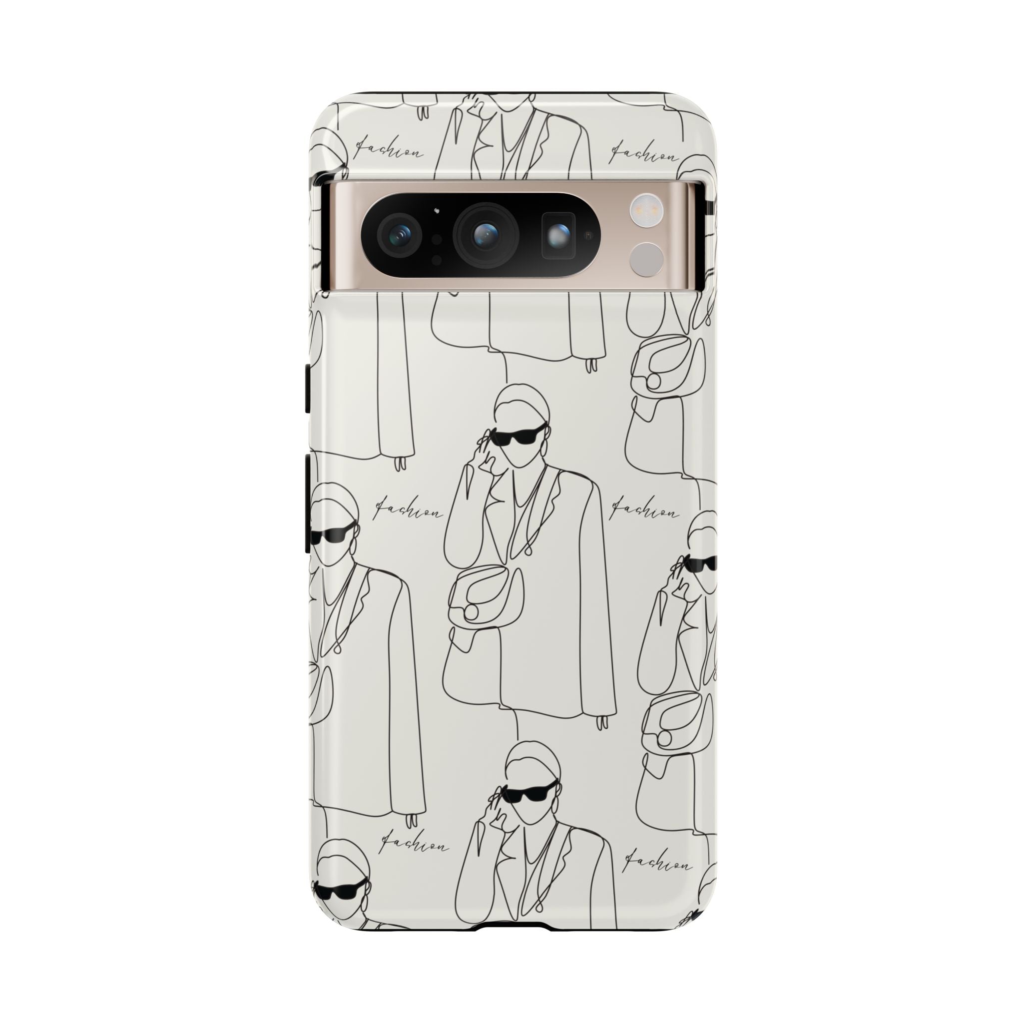 Fashion Sketch Phone Case — Minimalist Chic Designer Pattern