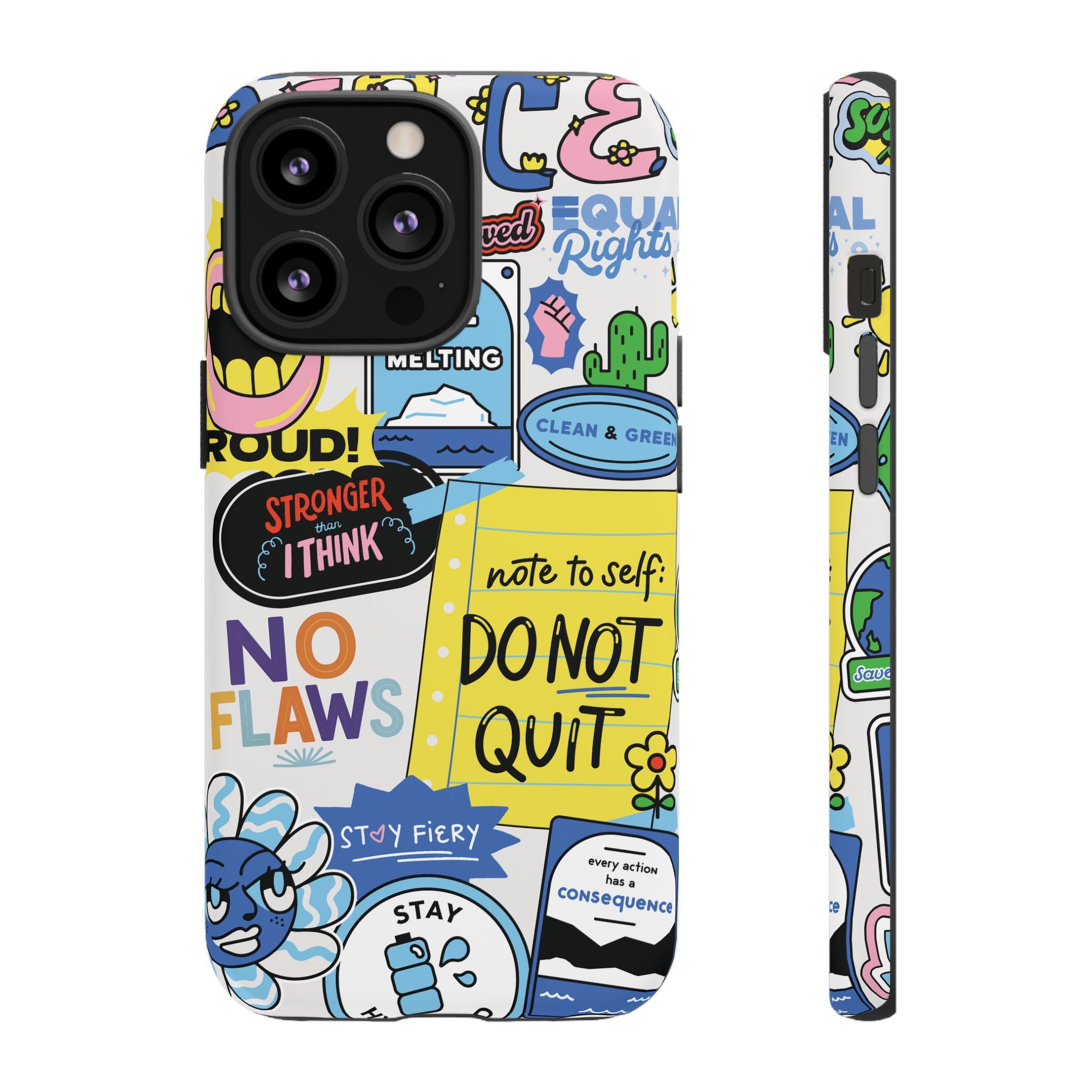 Sticker Collage Phone Case — Motivational "Do Not Quit" Protective Cover